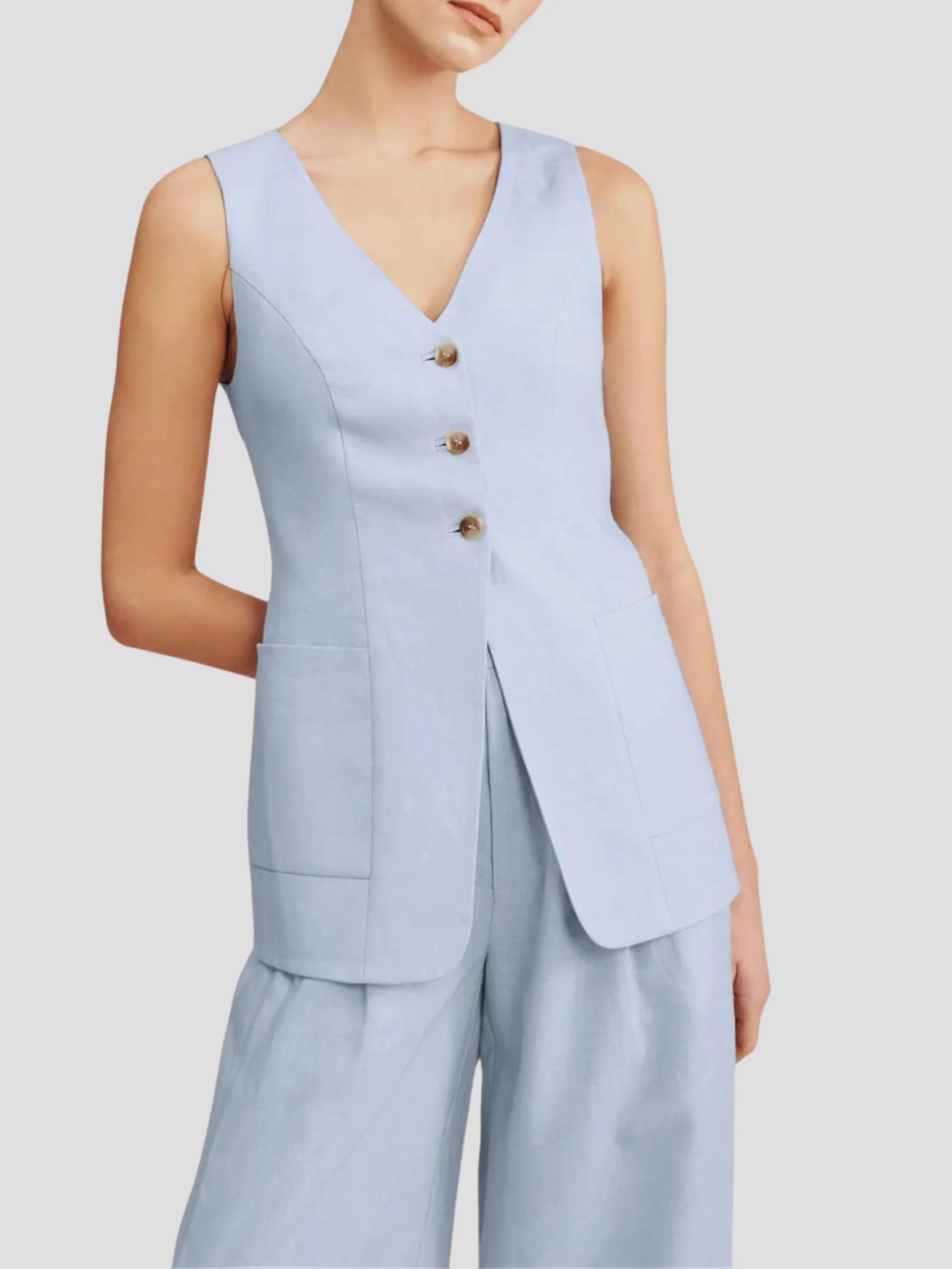 Lorenzo Linen Tailored Vest