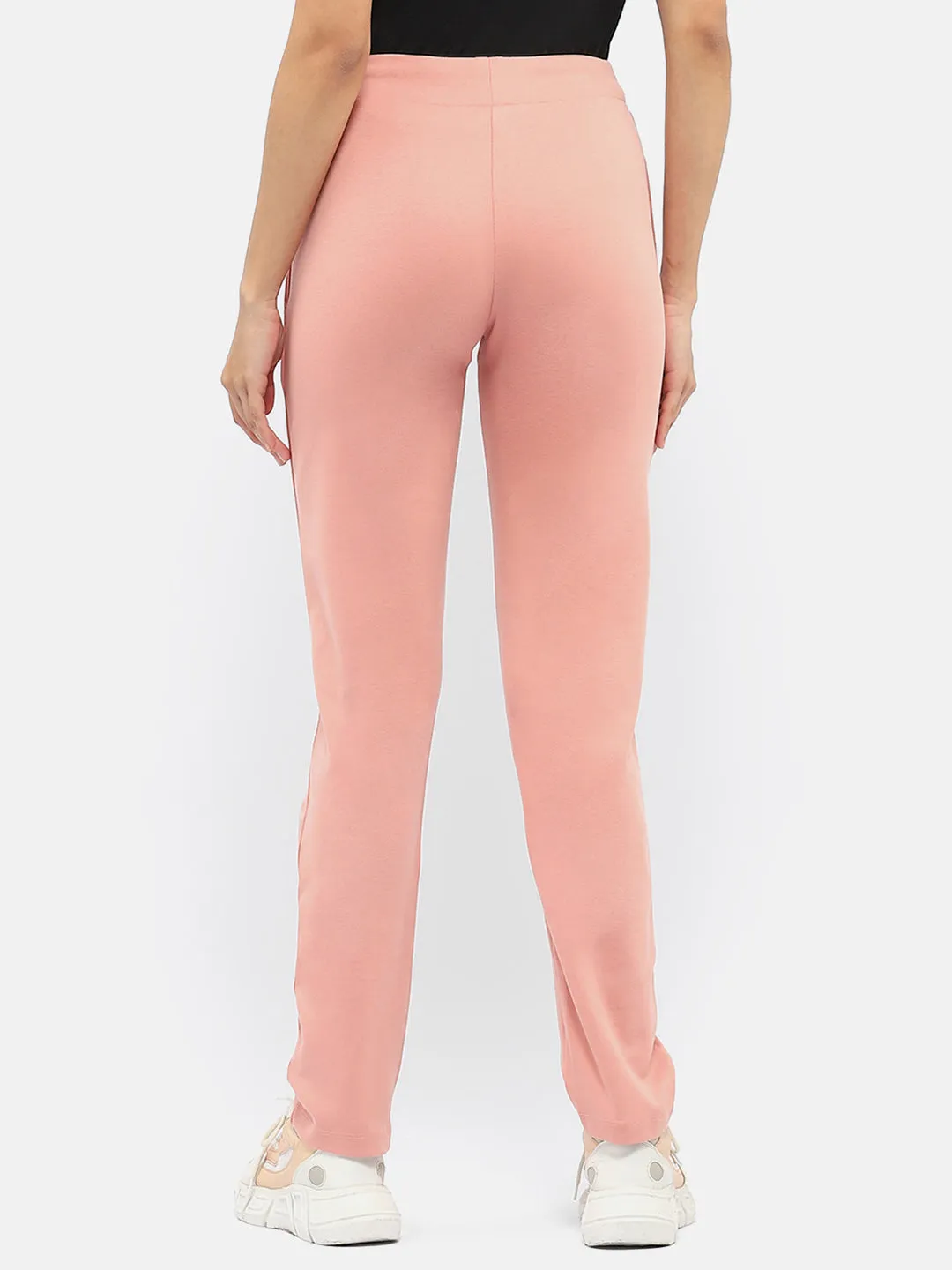 Madame Solid Peach Track Pants