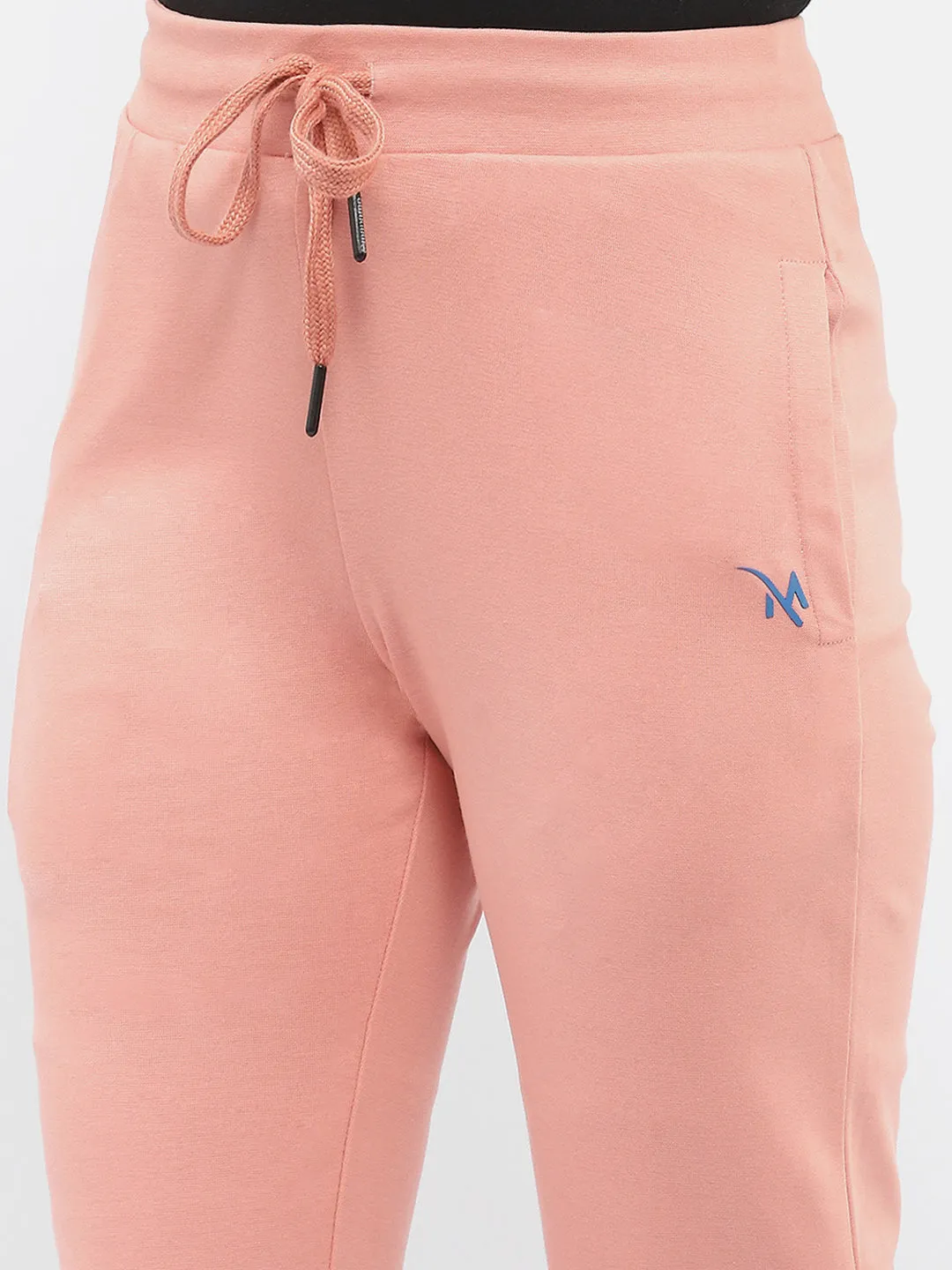 Madame Solid Peach Track Pants