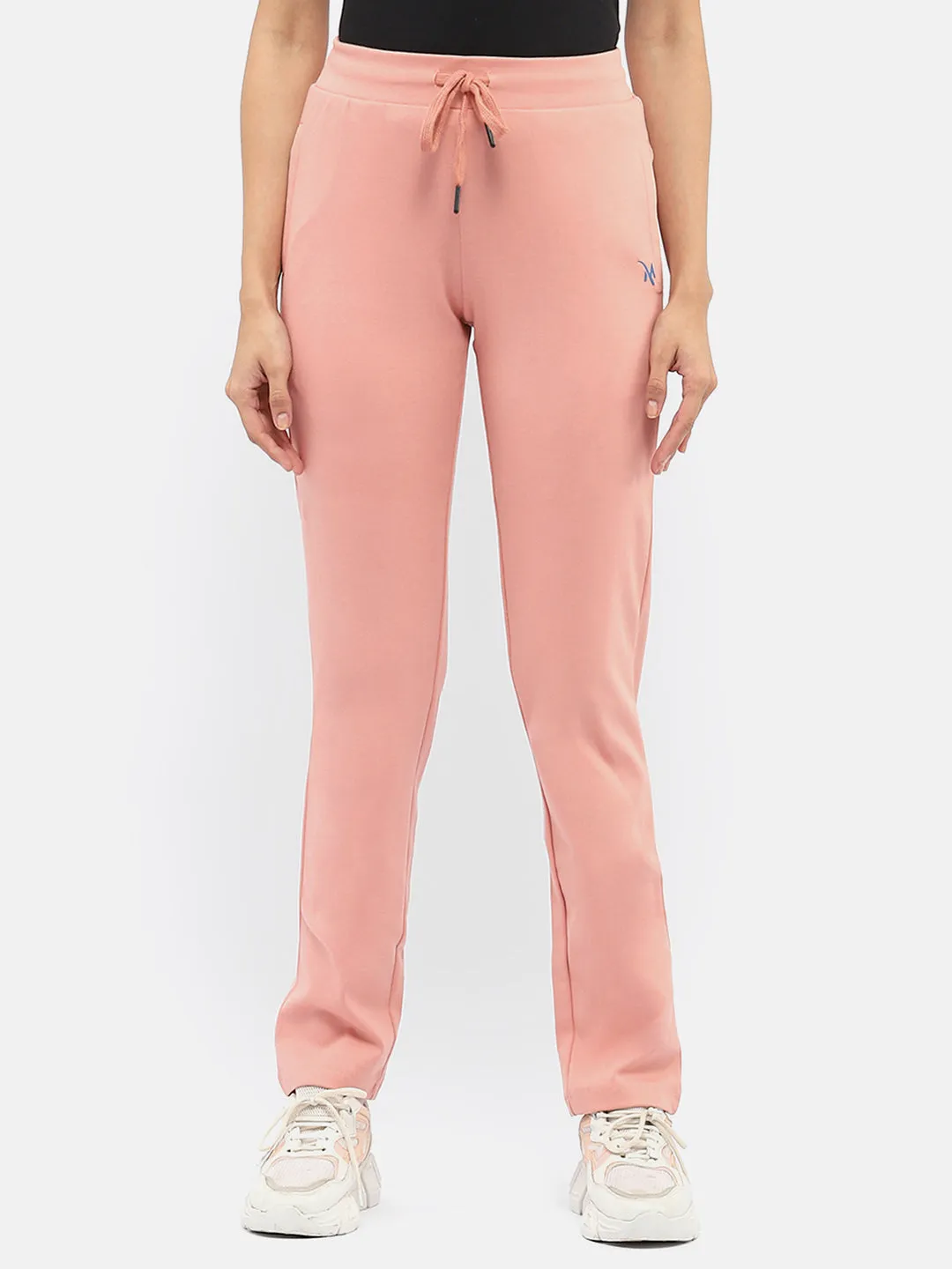 Madame Solid Peach Track Pants