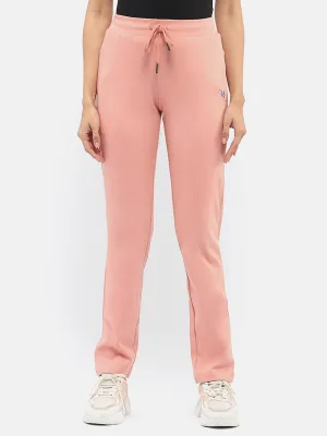 Madame Solid Peach Track Pants