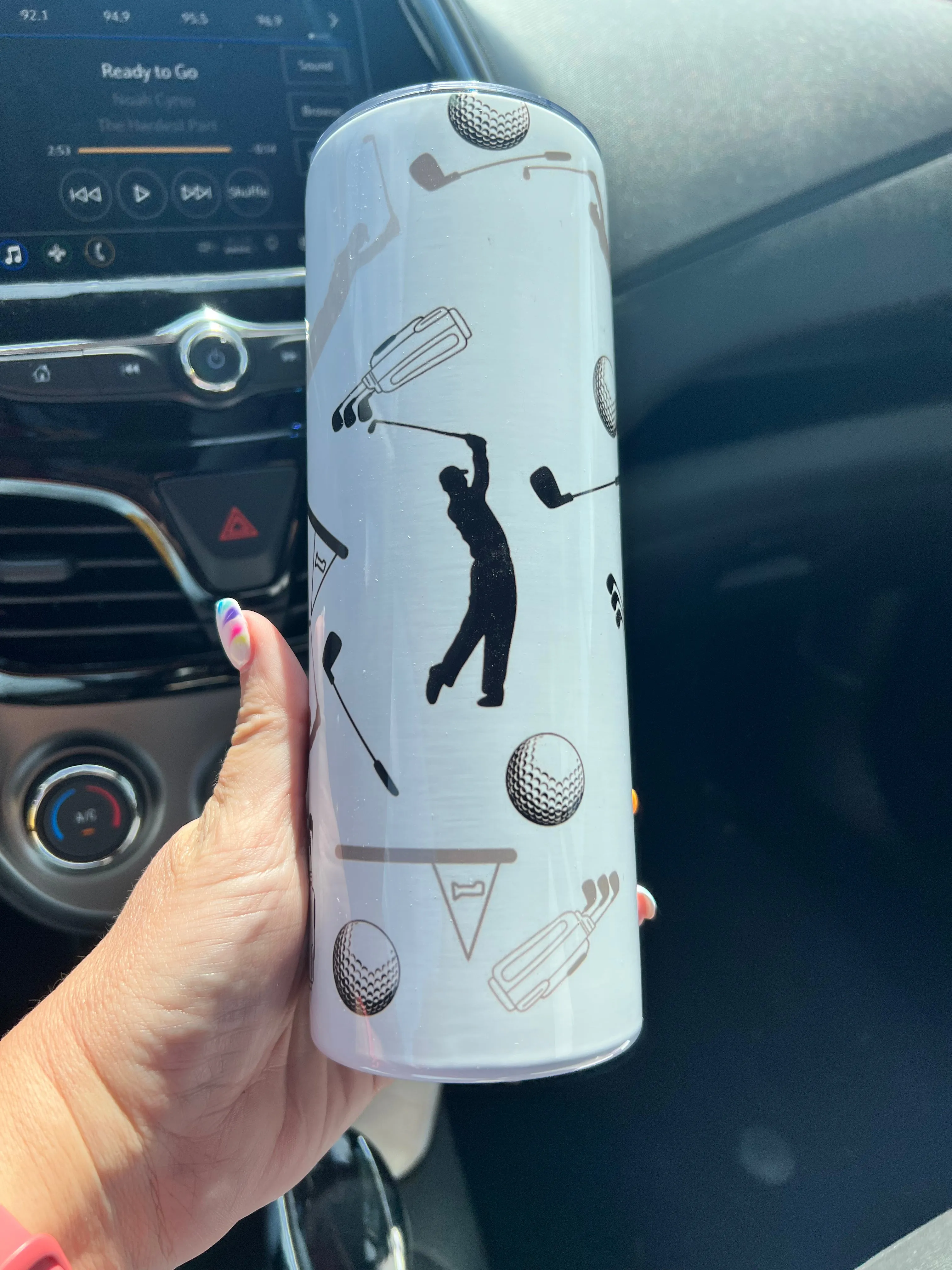 Male Golfer ~ 20 oz Skinny Tumbler