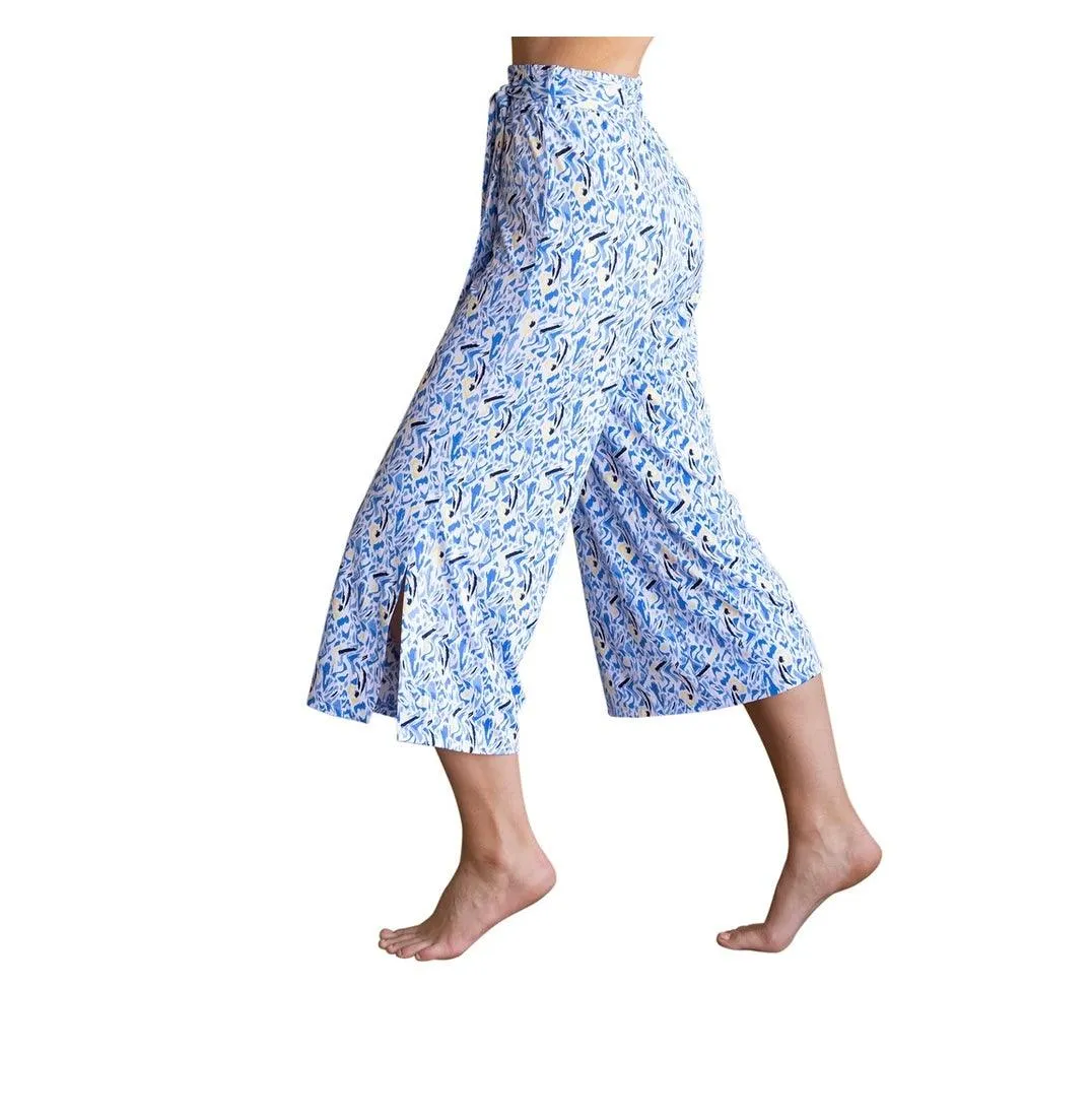Marble Womens 3/4 length trousers - yellow/blue