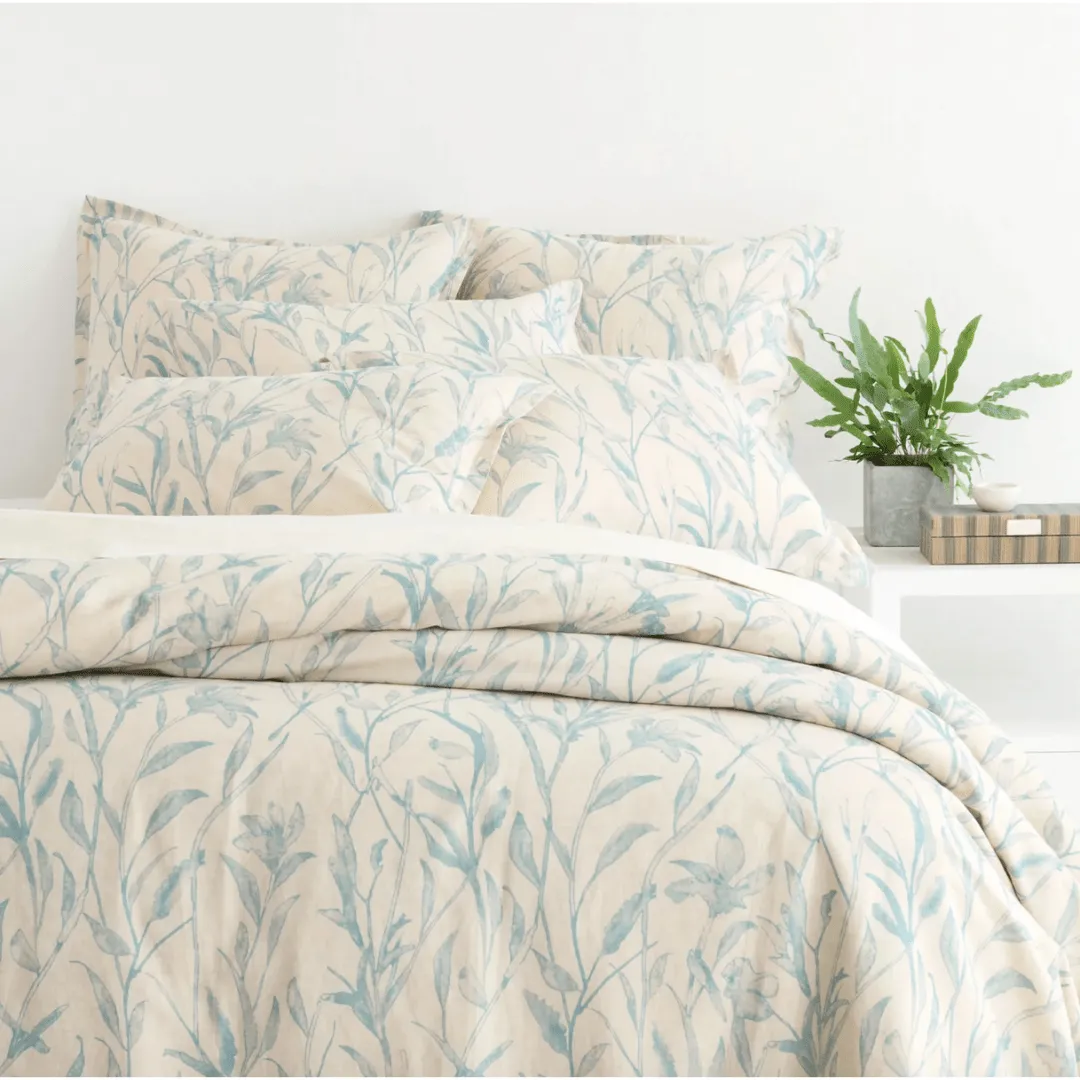 Margot Linen Pewter Blue Duvet Cover