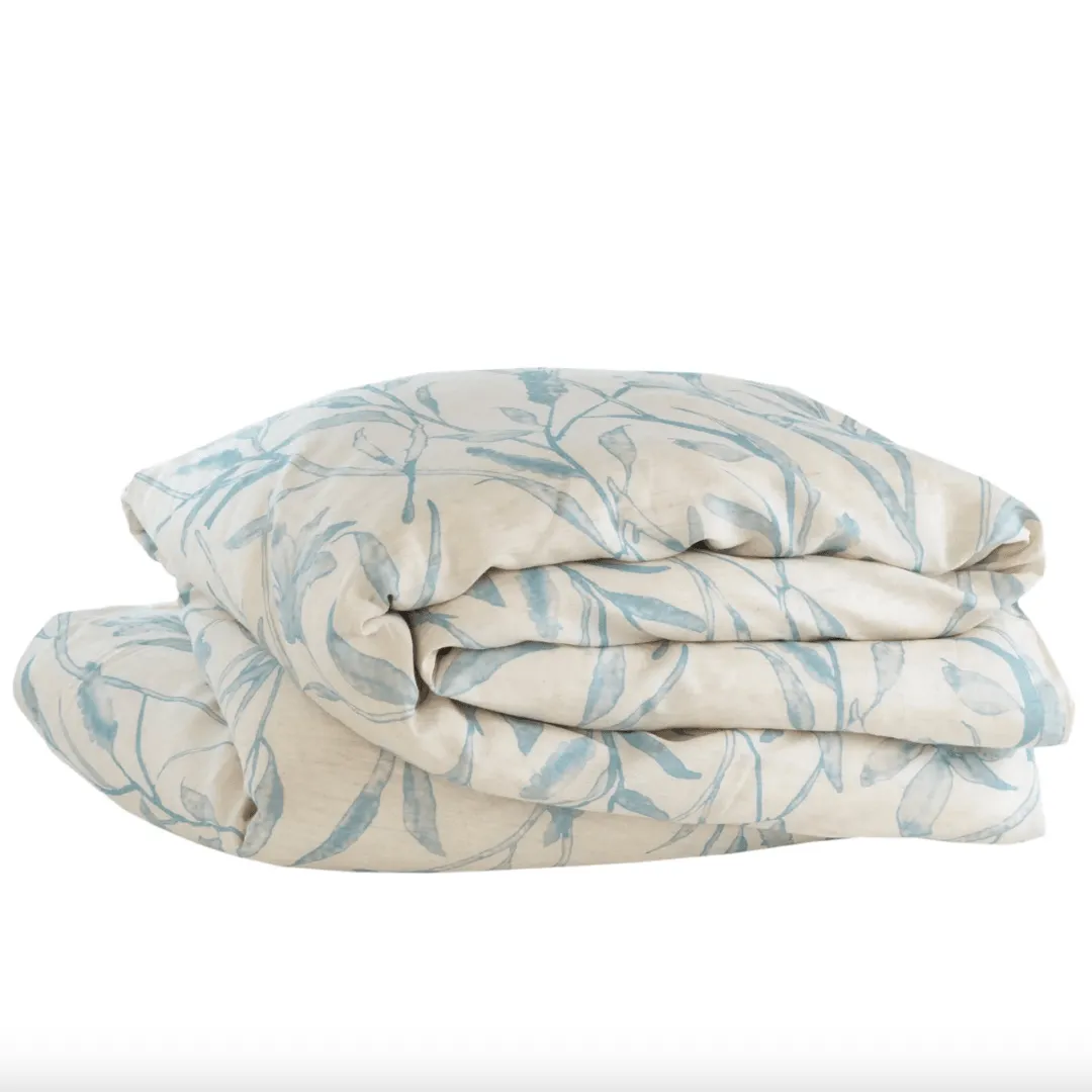 Margot Linen Pewter Blue Duvet Cover