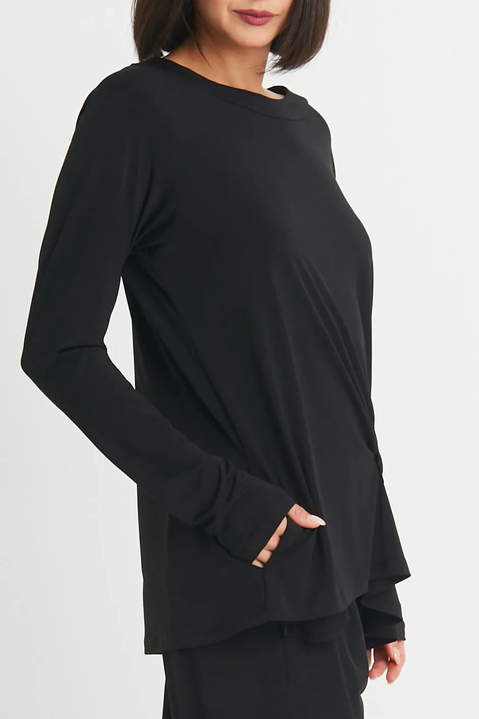 Matte Jersey Scrunchy Top