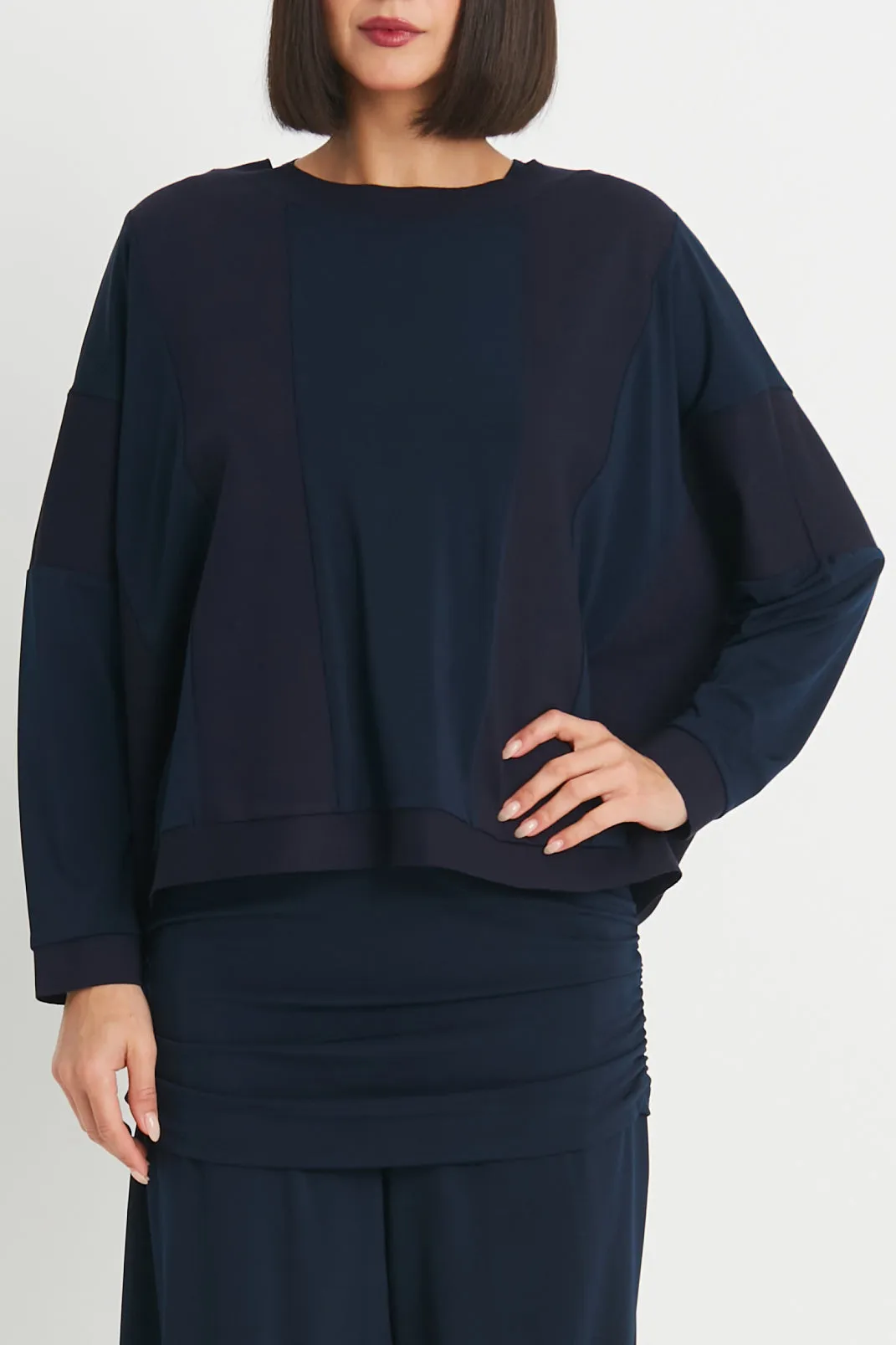 Matte Jersey  / Scuba Mixed Media Panel Top