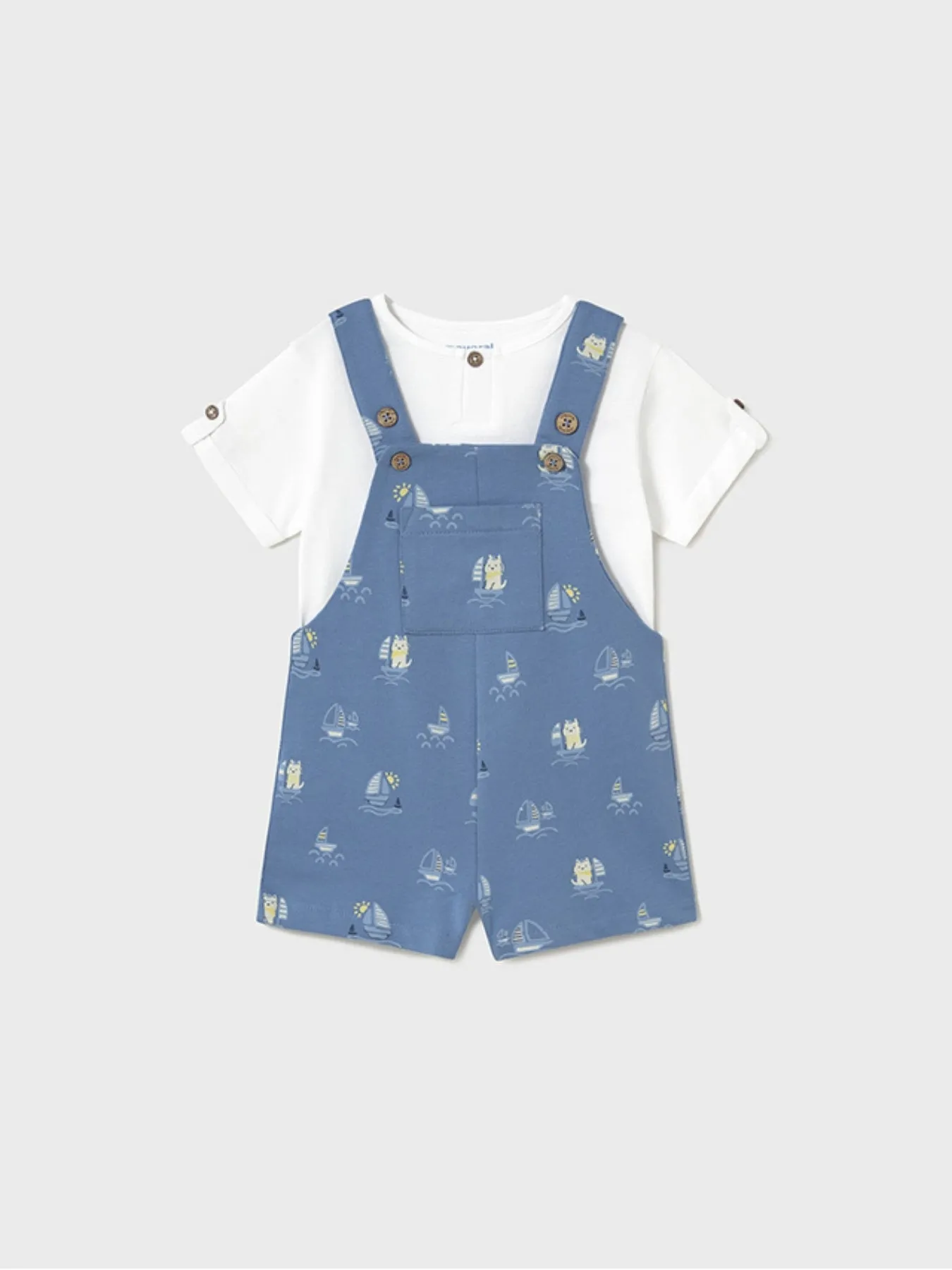 Mayoral Toddler Boy Blue Sailors Dungaree Set