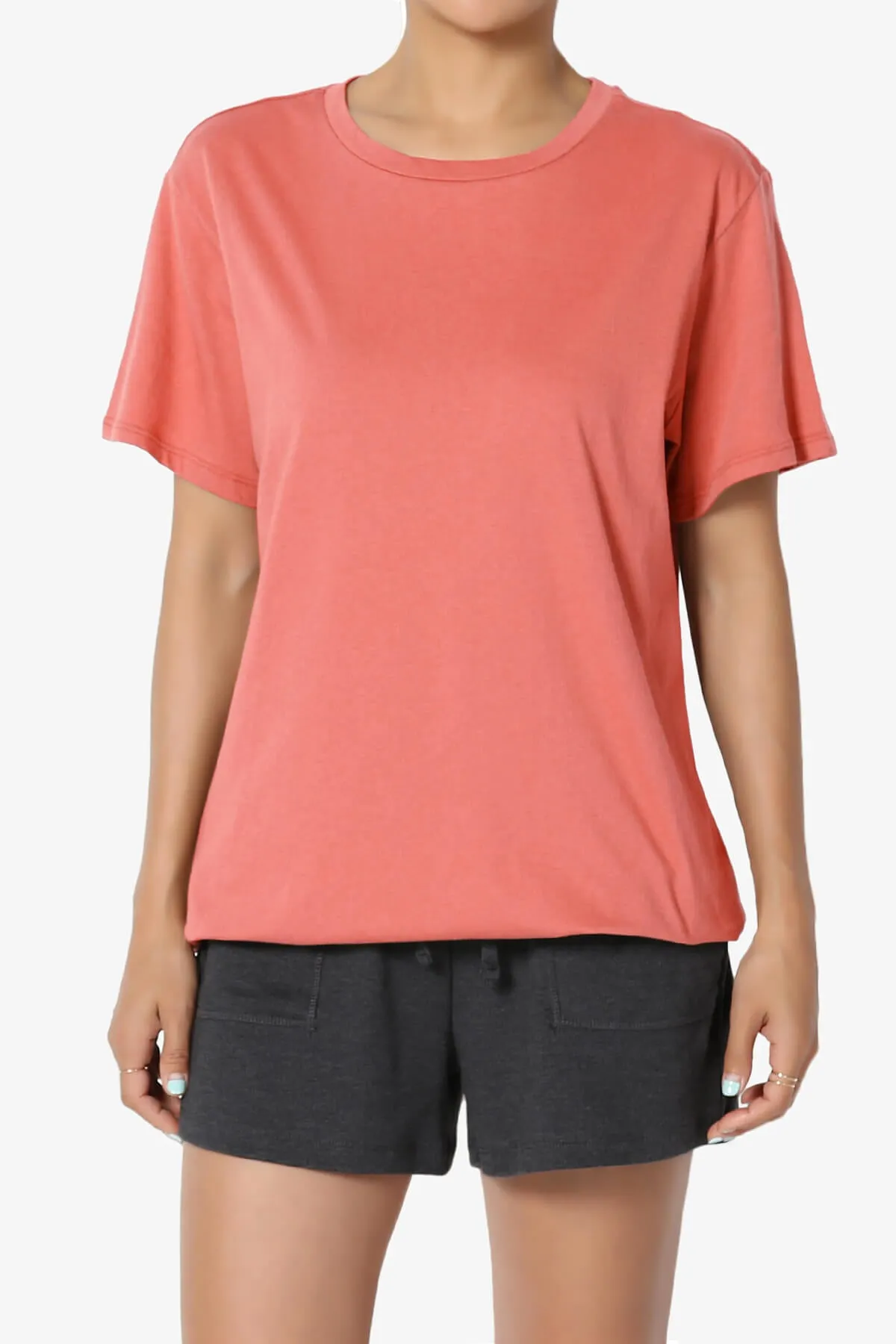 Mayra O Neck Cotton Boyfriend Tee PLUS