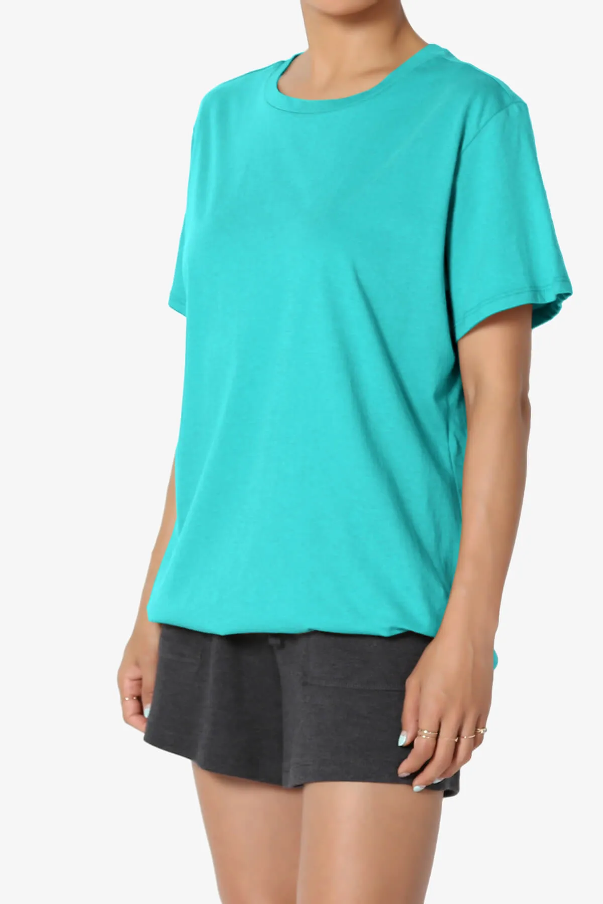 Mayra O Neck Cotton Boyfriend Tee PLUS