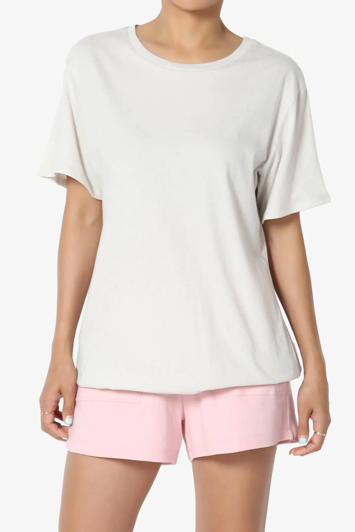 Mayra O Neck Cotton Boyfriend Tee PLUS