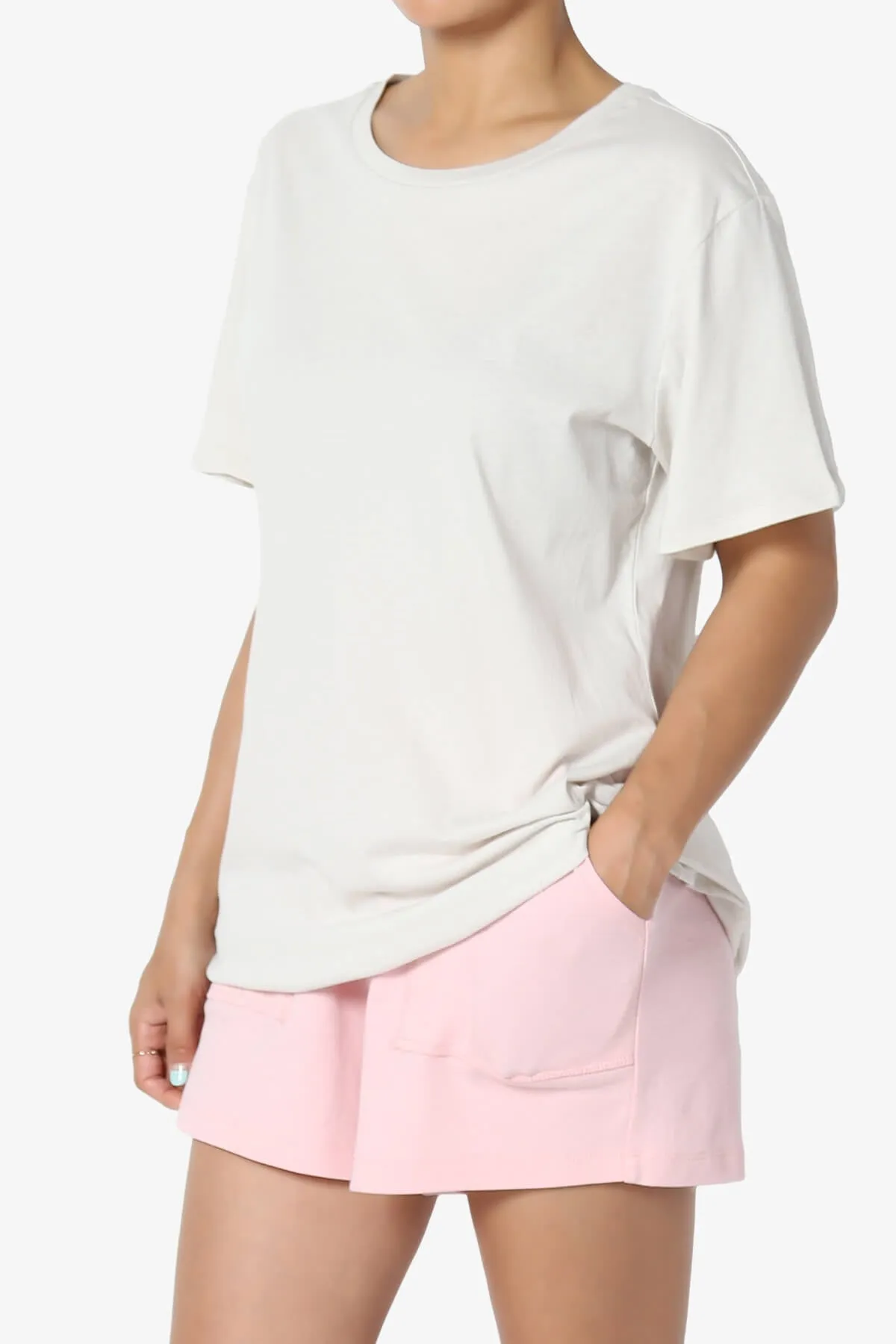 Mayra O Neck Cotton Boyfriend Tee PLUS
