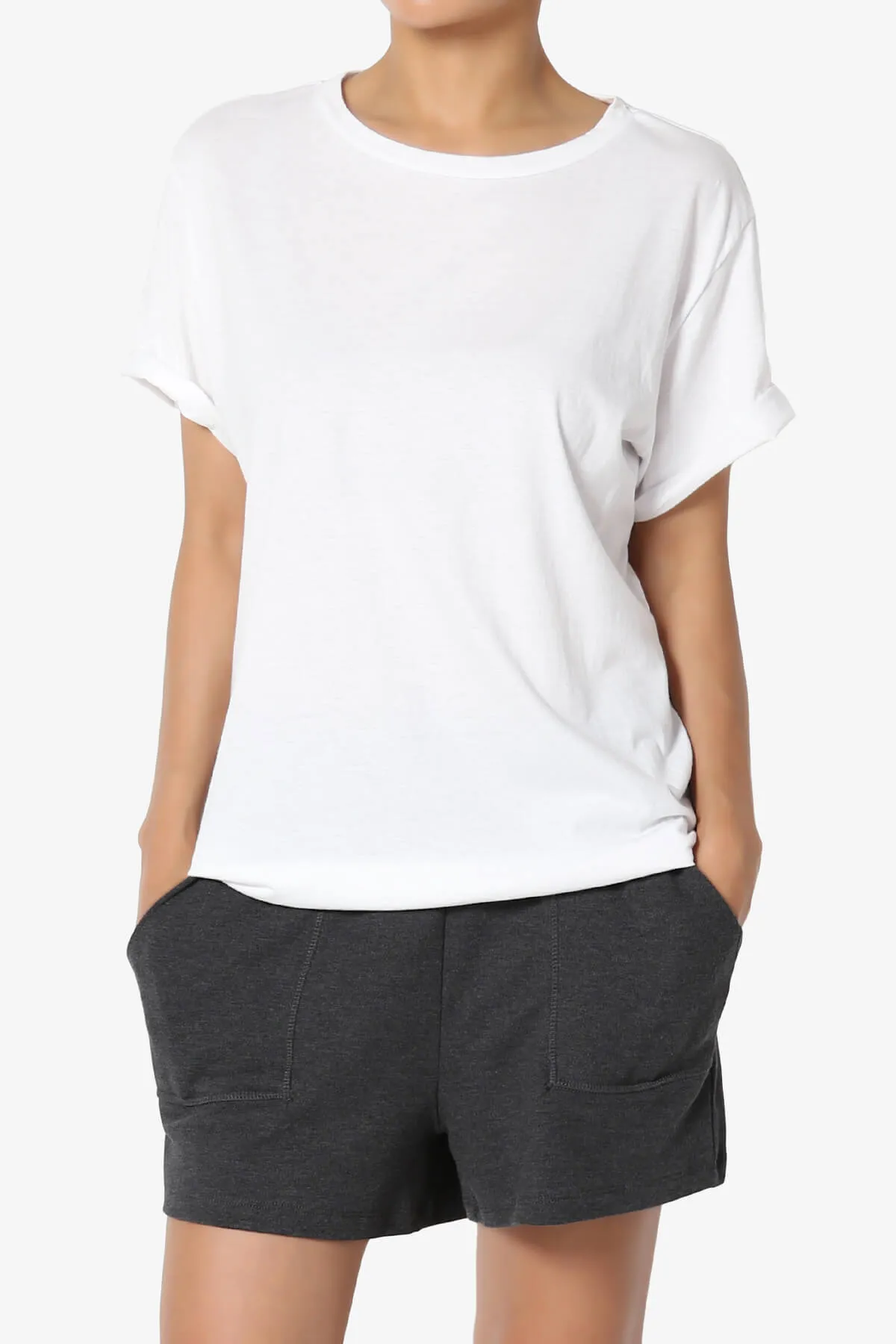 Mayra O Neck Cotton Boyfriend Tee PLUS