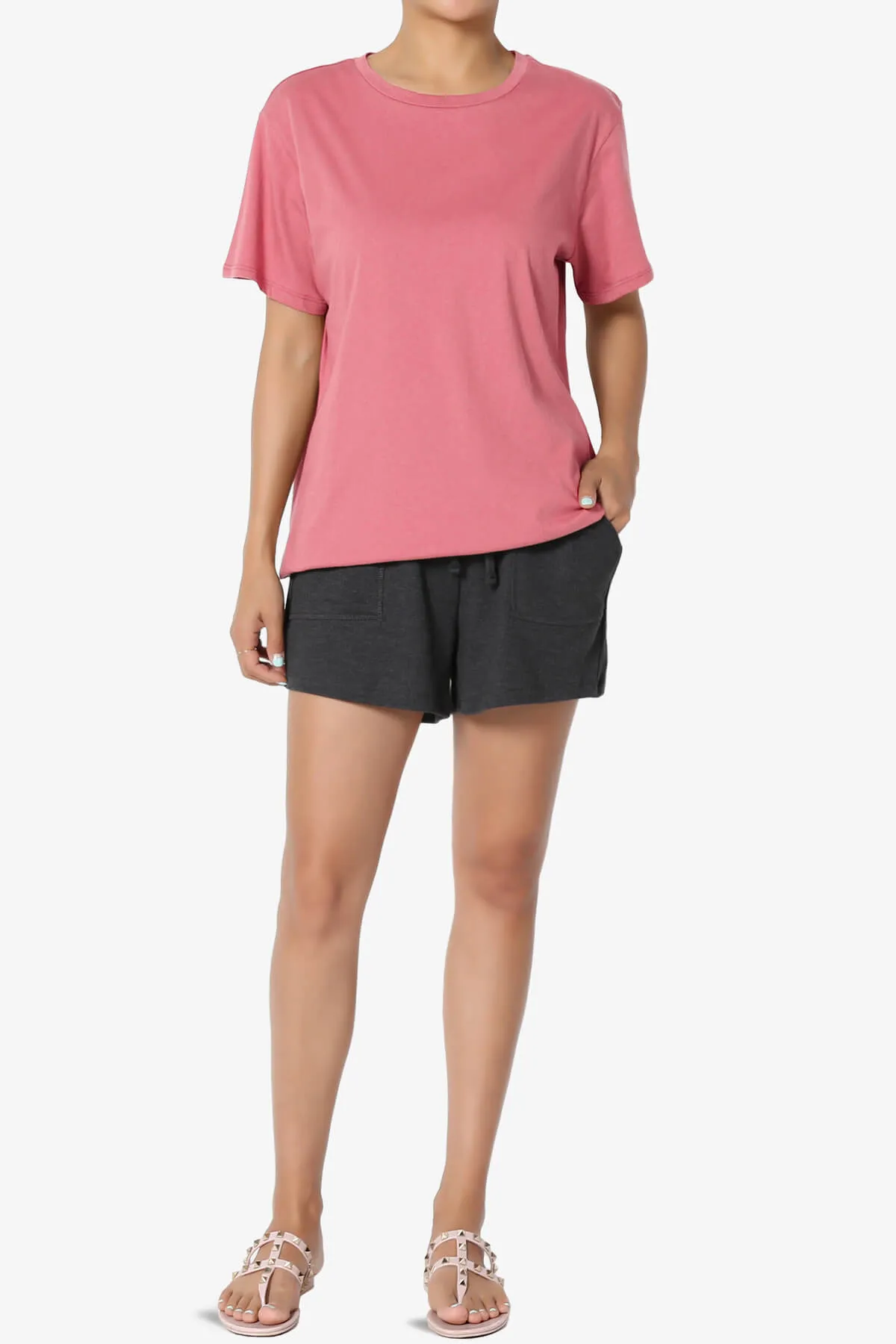 Mayra O Neck Cotton Boyfriend Tee PLUS