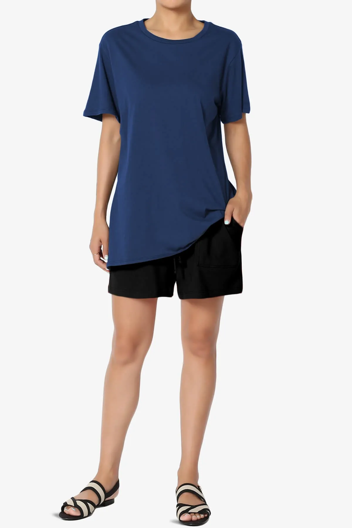 Mayra O Neck Cotton Boyfriend Tee PLUS