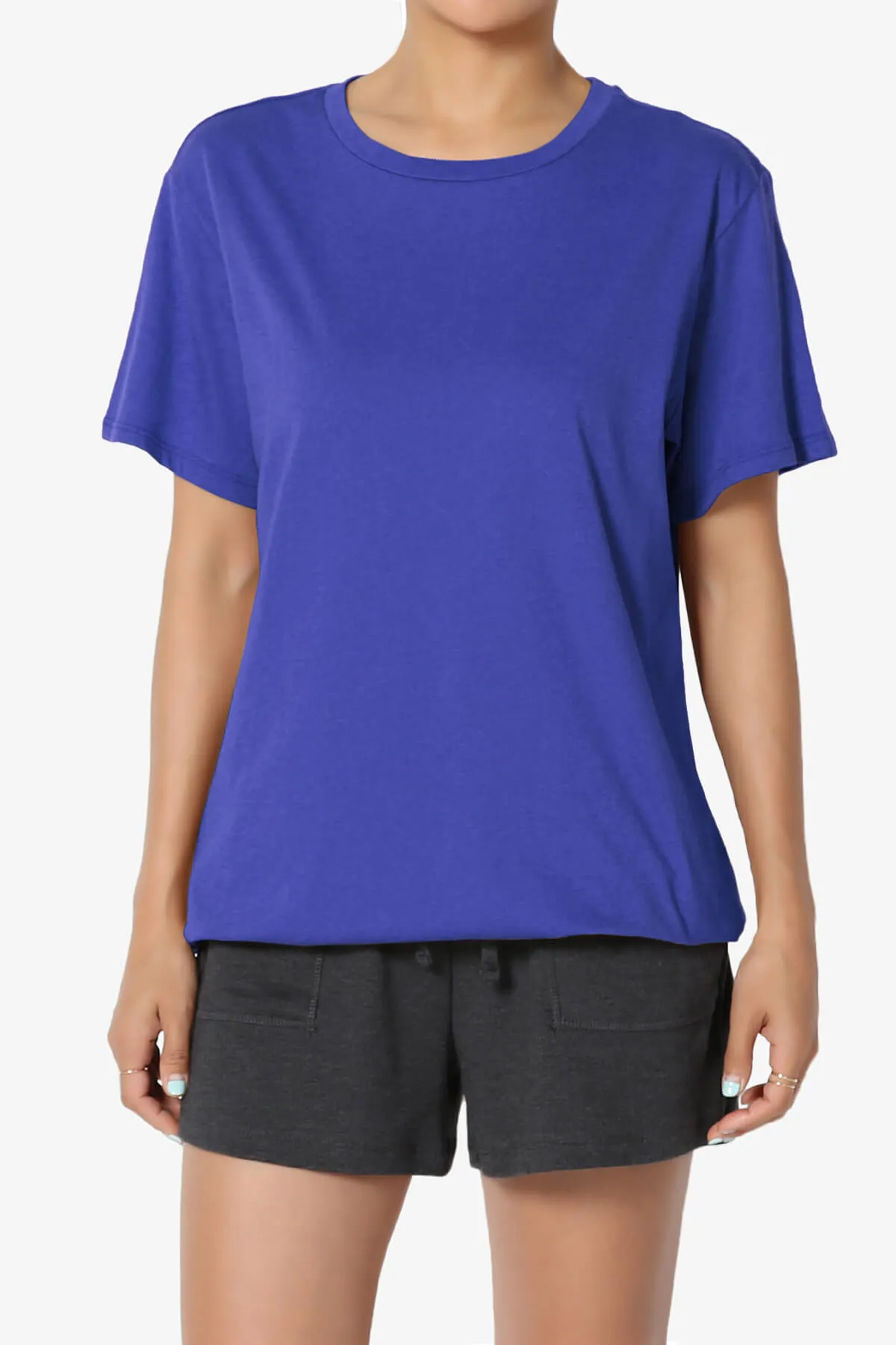 Mayra O Neck Cotton Boyfriend Tee PLUS