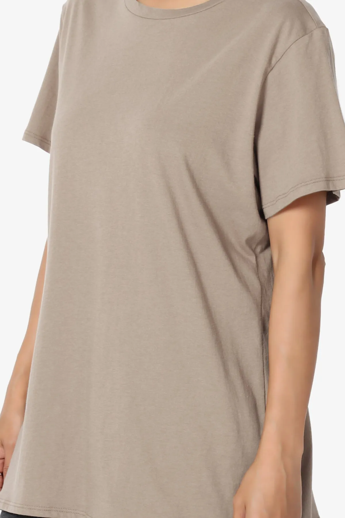 Mayra O Neck Cotton Boyfriend Tee PLUS