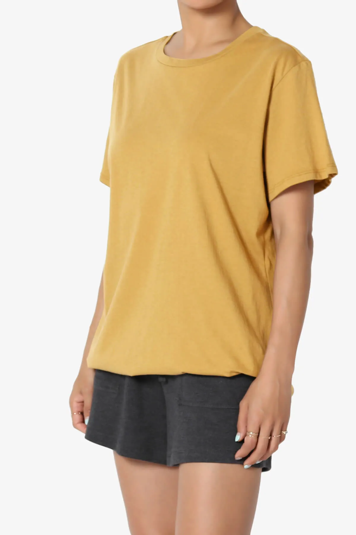 Mayra O Neck Cotton Boyfriend Tee PLUS