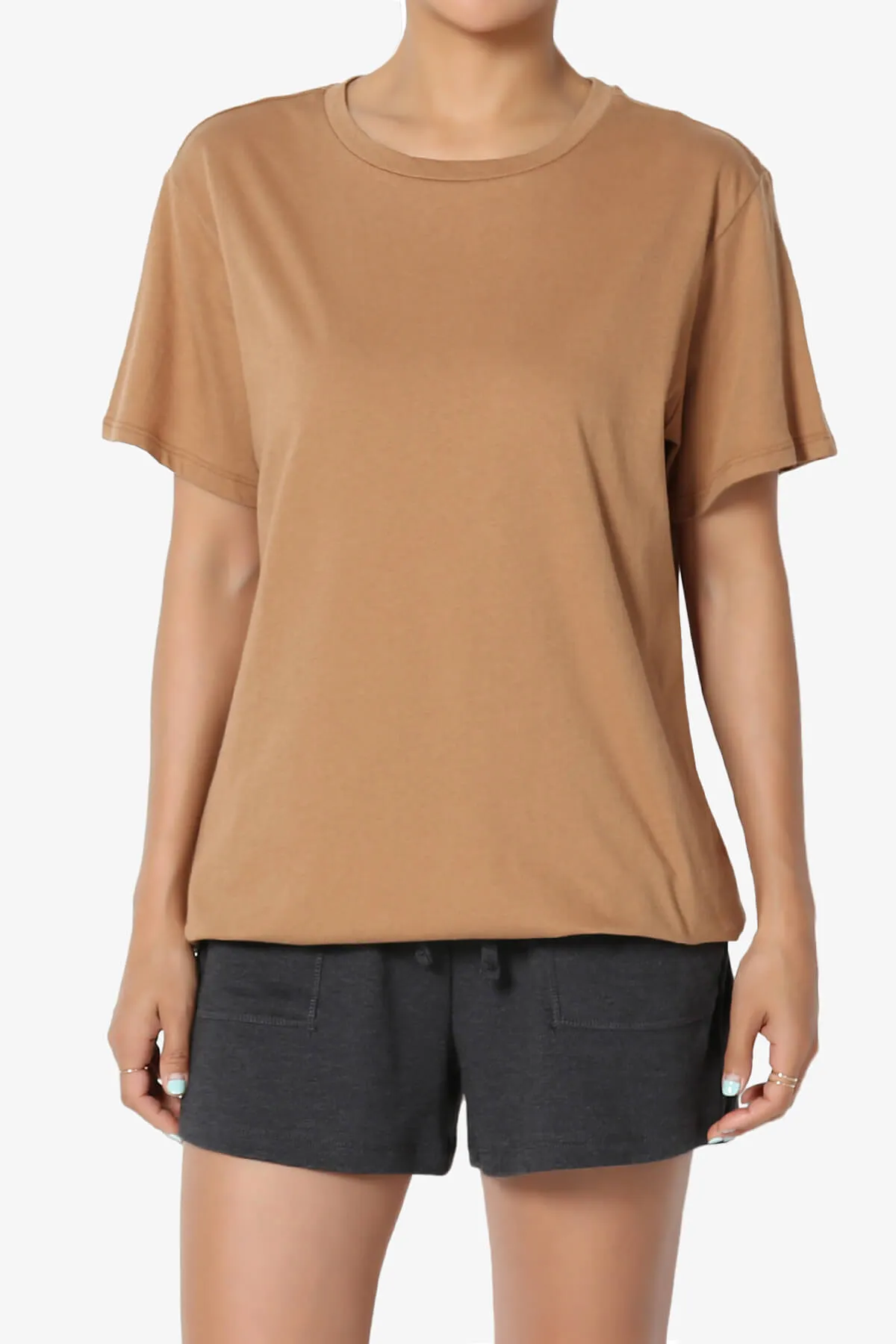 Mayra O Neck Cotton Boyfriend Tee PLUS