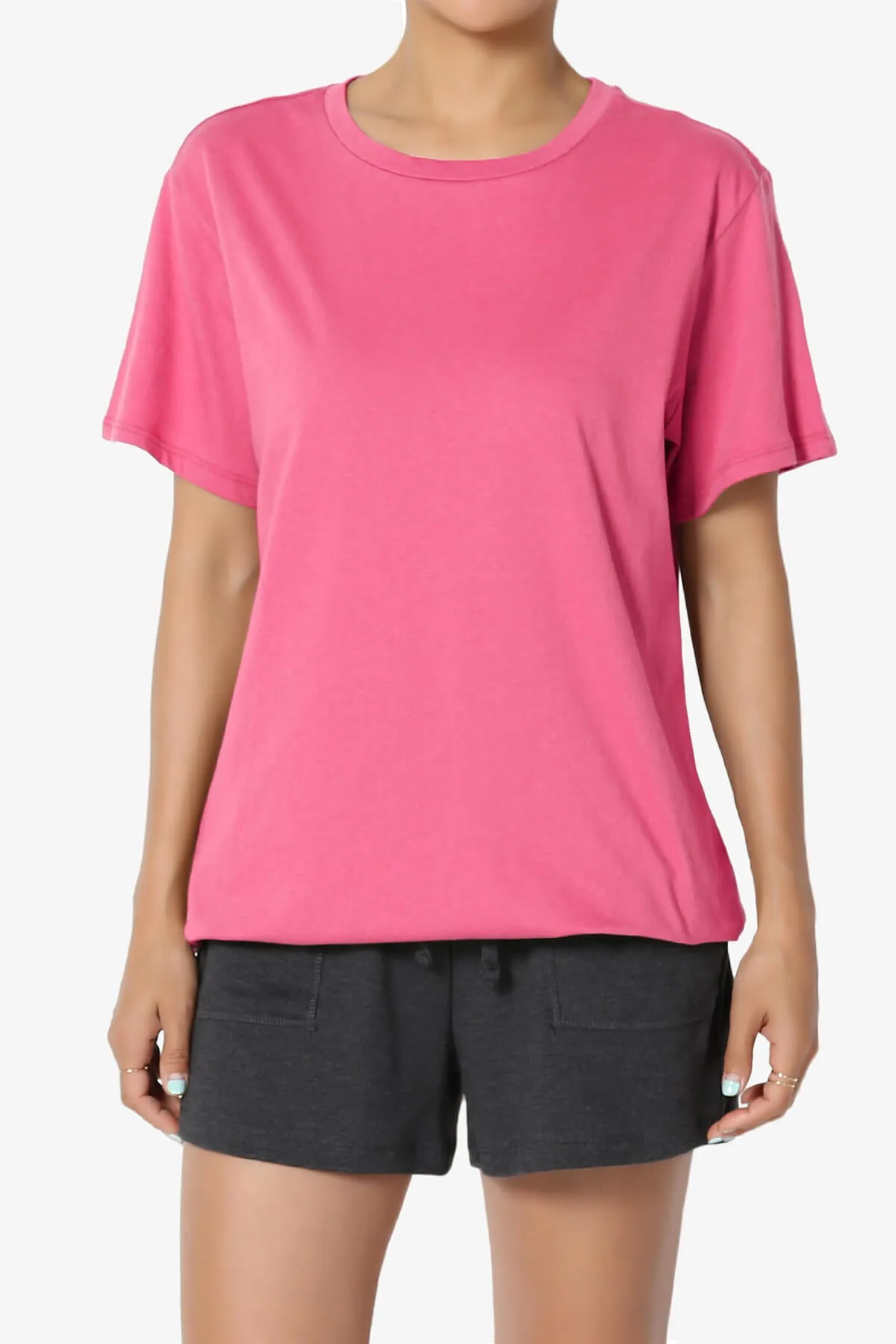 Mayra O Neck Cotton Boyfriend Tee PLUS