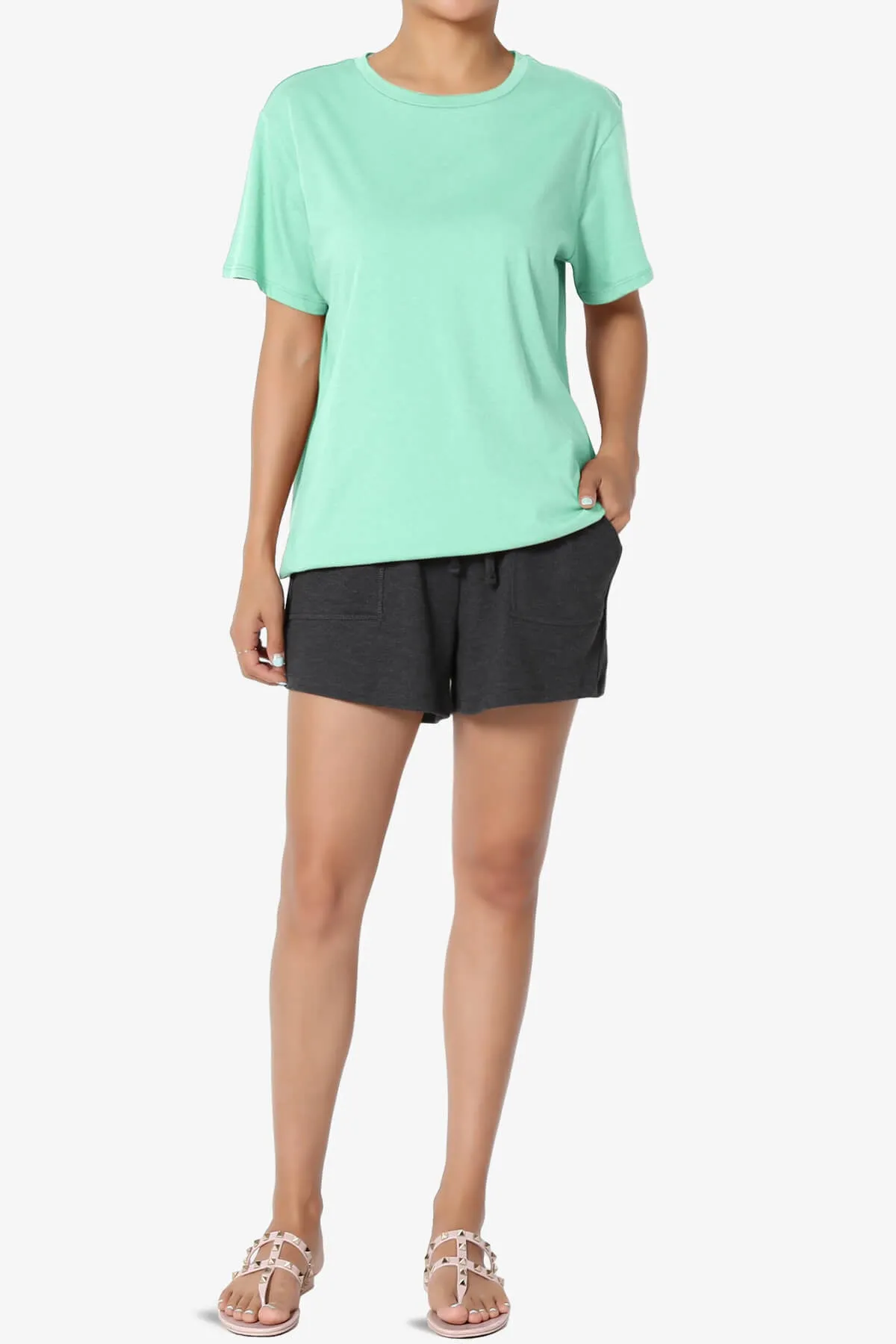 Mayra O Neck Cotton Boyfriend Tee PLUS