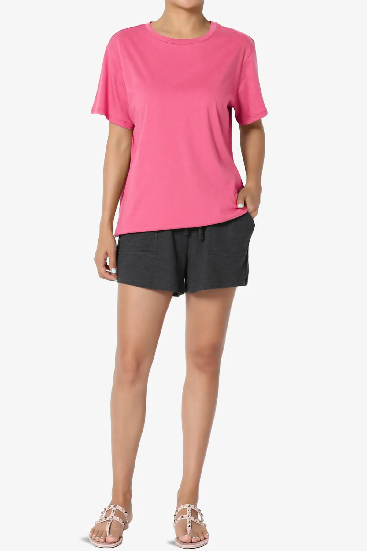 Mayra O Neck Cotton Boyfriend Tee PLUS