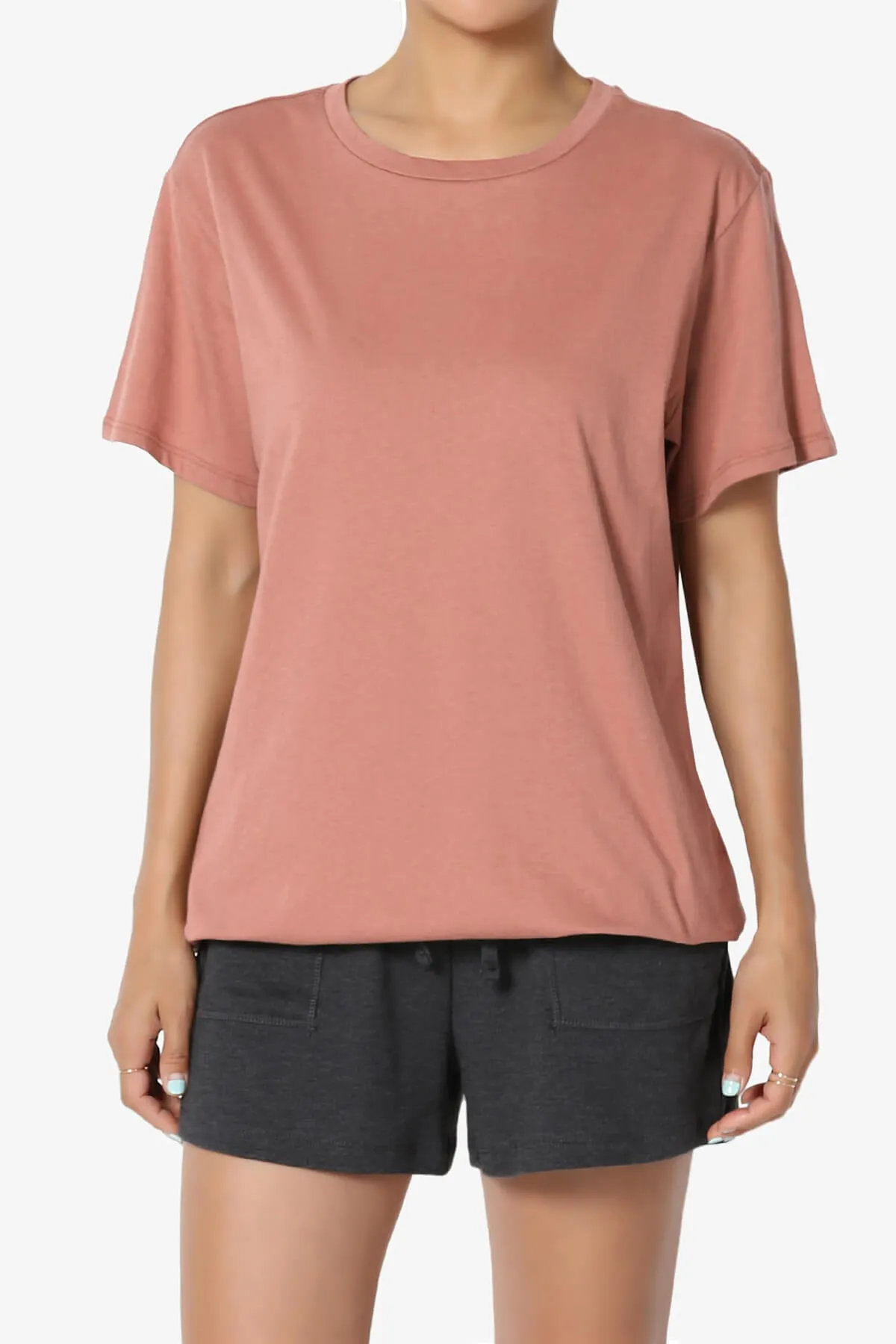 Mayra O Neck Cotton Boyfriend Tee PLUS