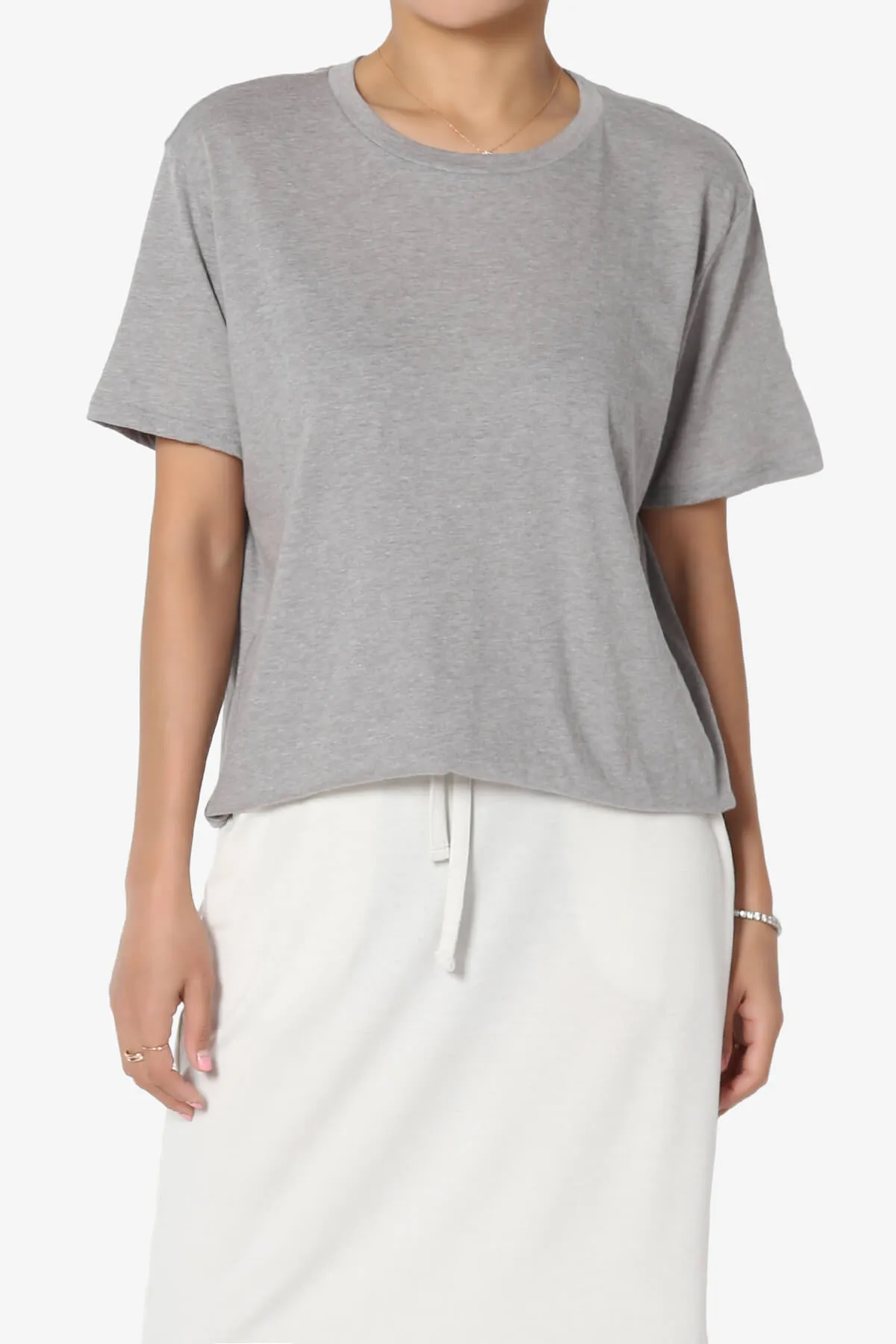 Mayra O Neck Cotton Boyfriend Tee PLUS