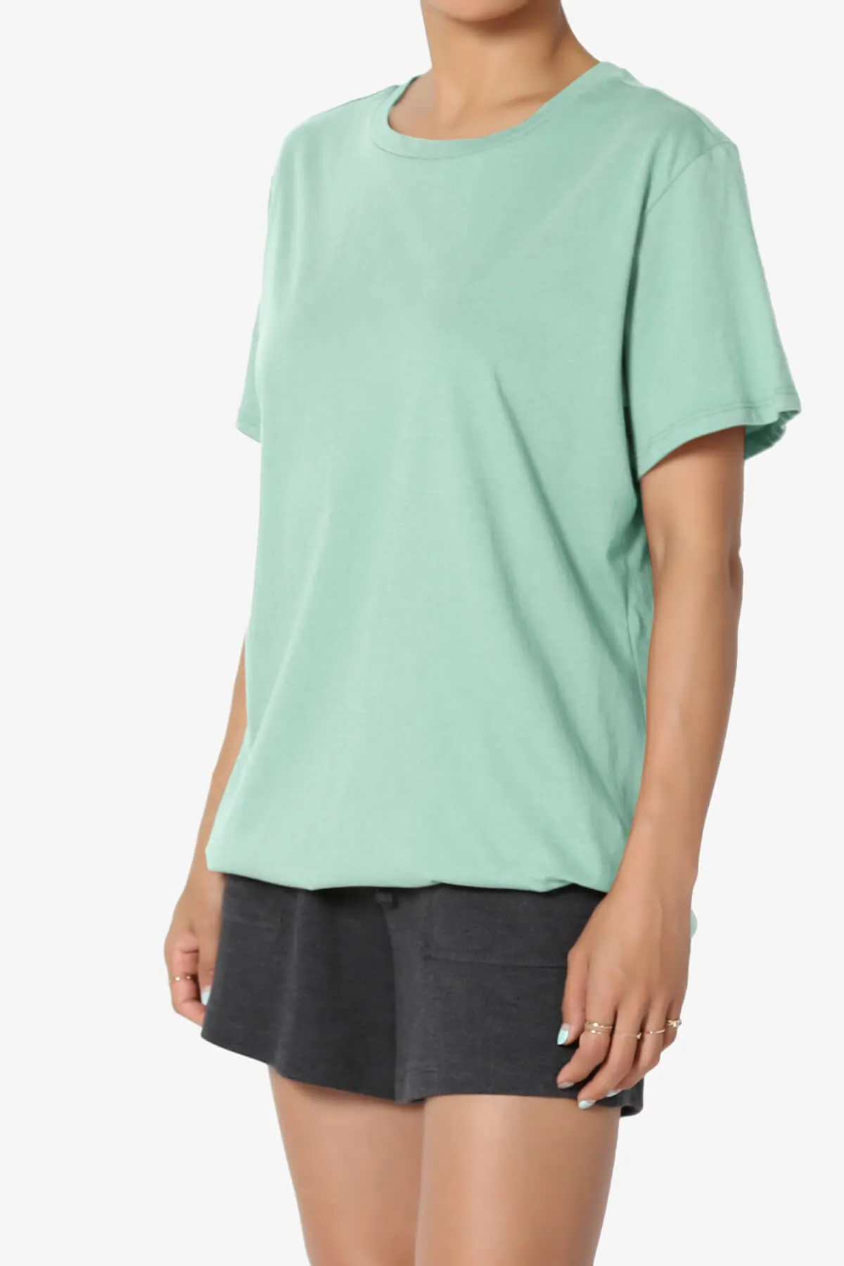 Mayra O Neck Cotton Boyfriend Tee PLUS