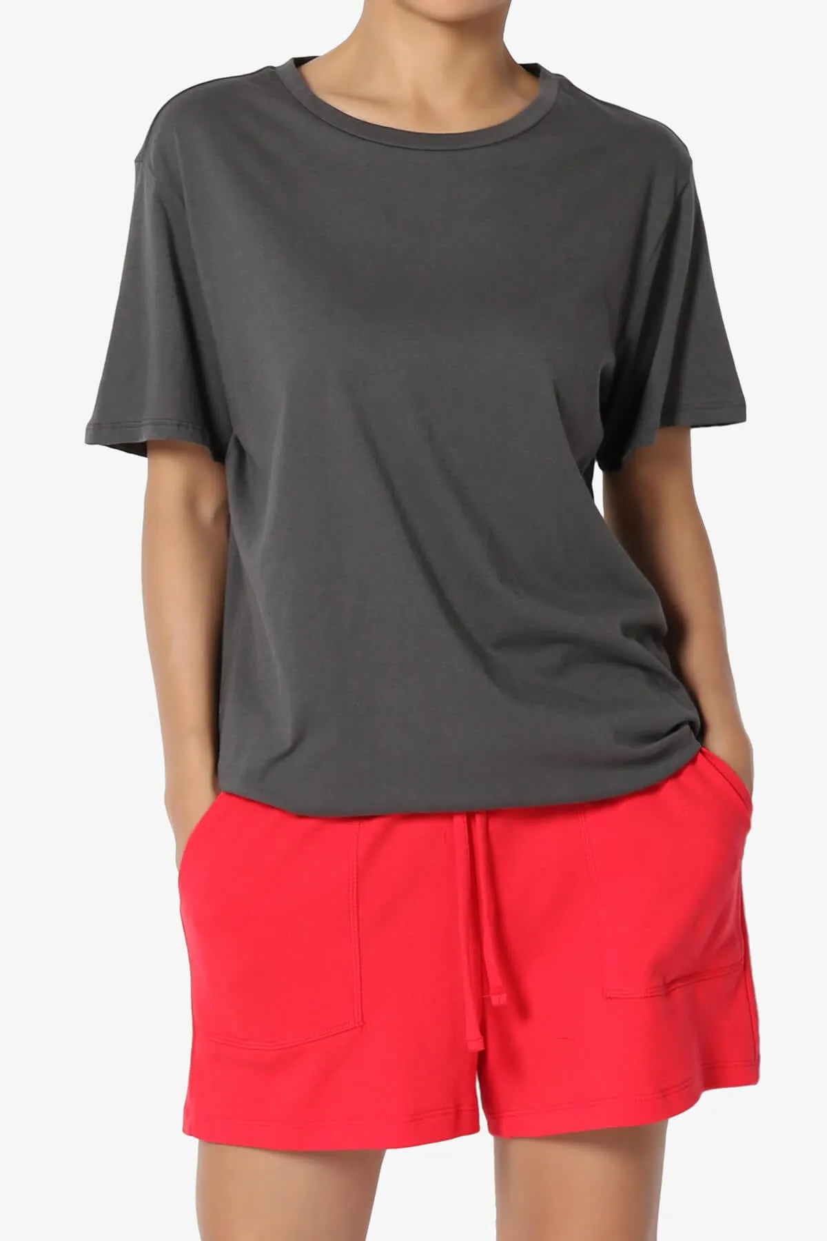 Mayra O Neck Cotton Boyfriend Tee PLUS