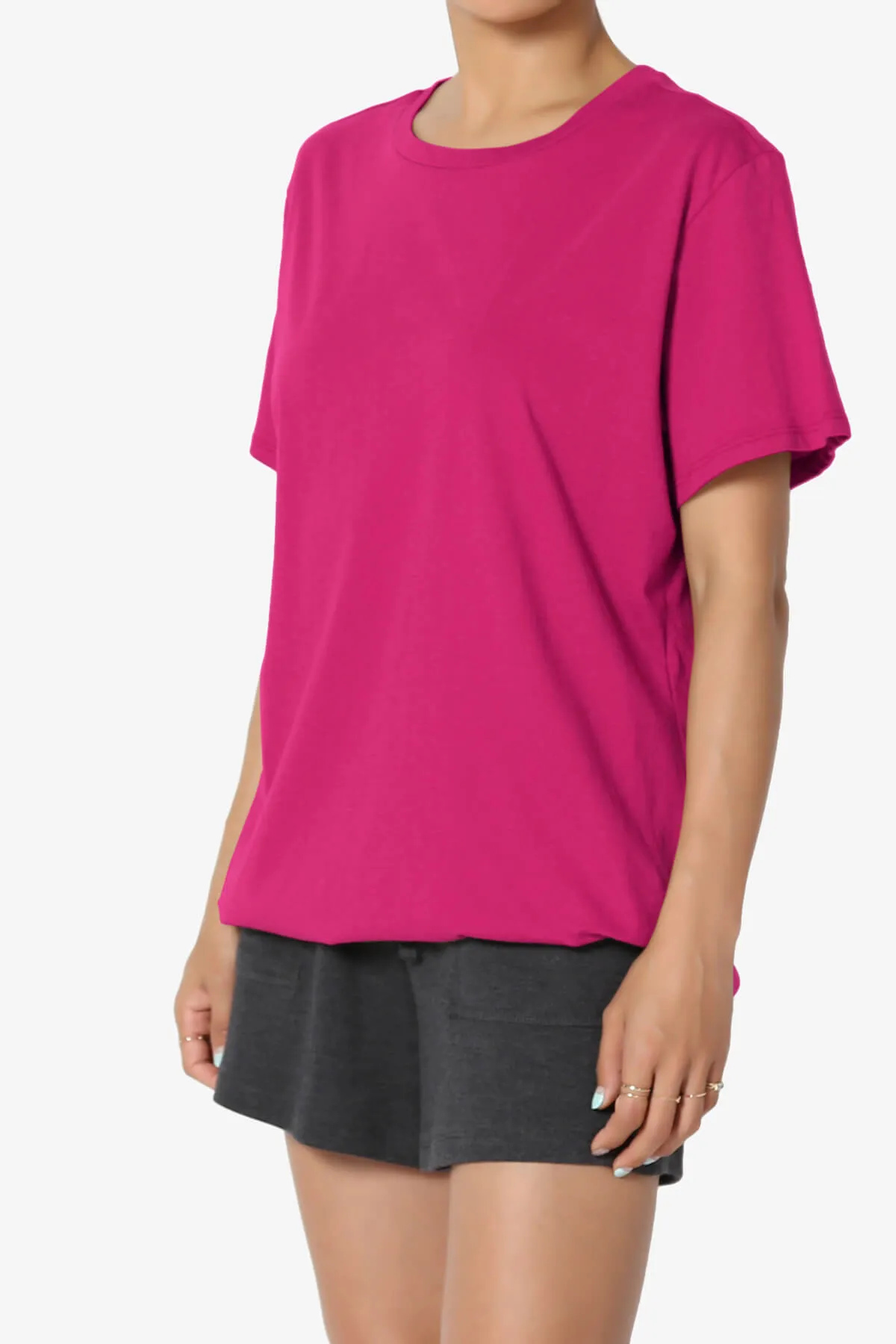 Mayra O Neck Cotton Boyfriend Tee PLUS