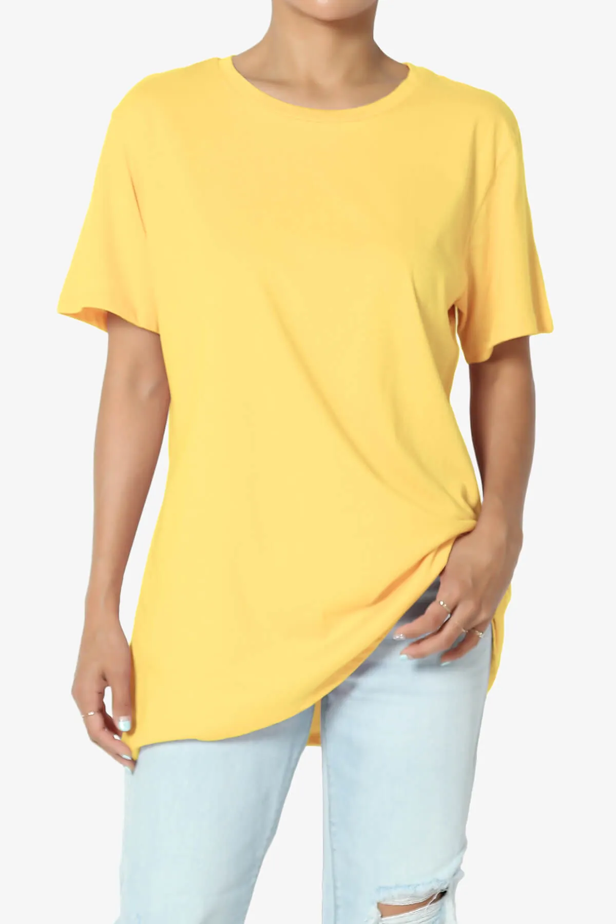 Mayra O Neck Cotton Boyfriend Tee PLUS