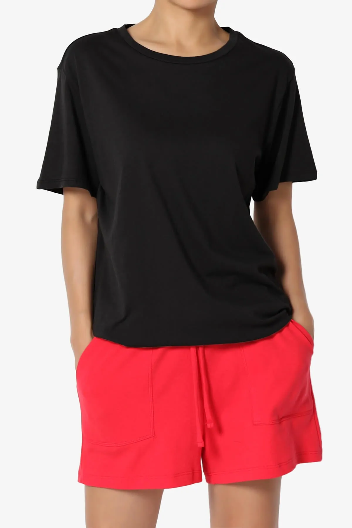 Mayra O Neck Cotton Boyfriend Tee PLUS
