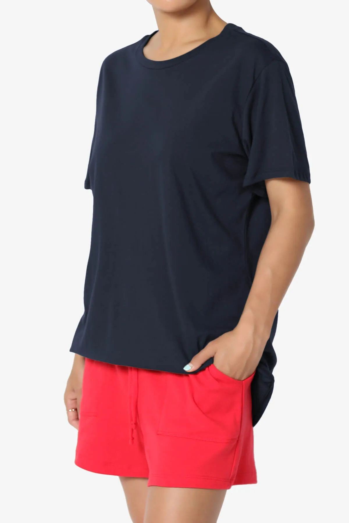 Mayra O Neck Cotton Boyfriend Tee PLUS