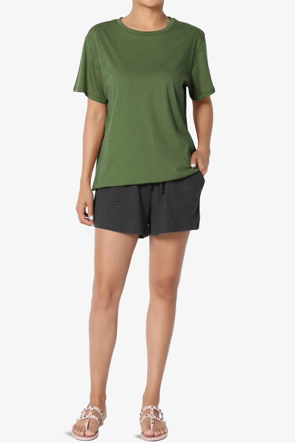Mayra O Neck Cotton Boyfriend Tee PLUS