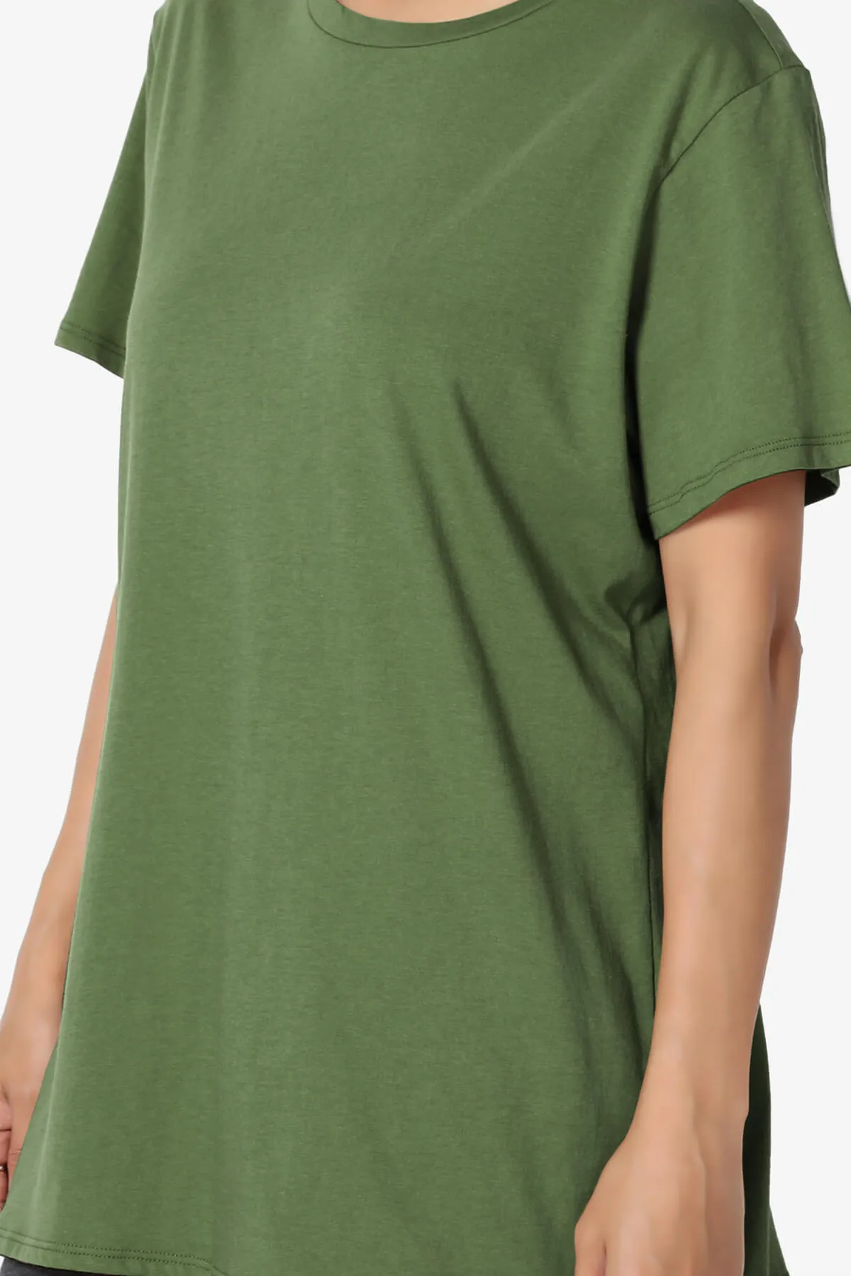 Mayra O Neck Cotton Boyfriend Tee PLUS