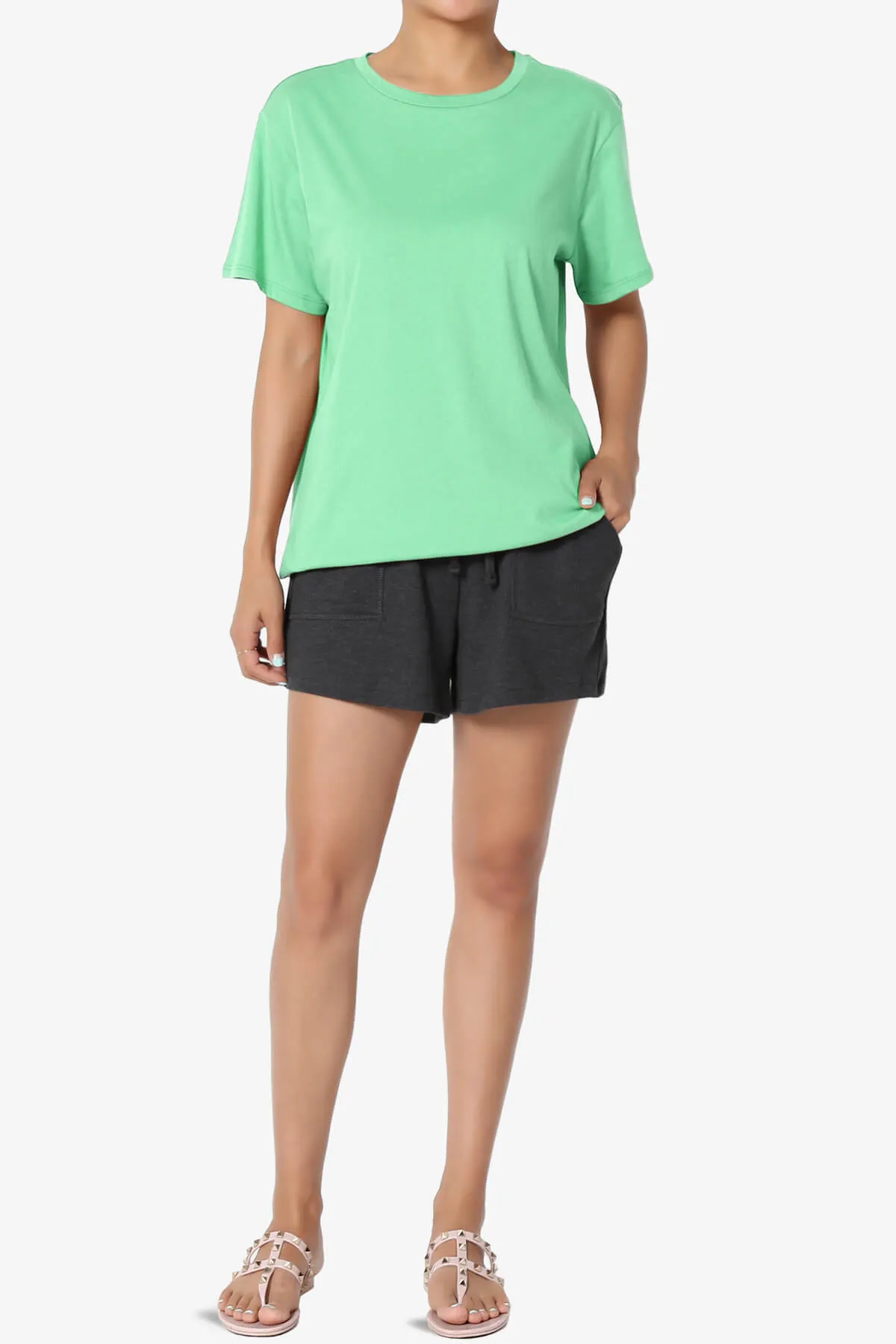 Mayra O Neck Cotton Boyfriend Tee PLUS