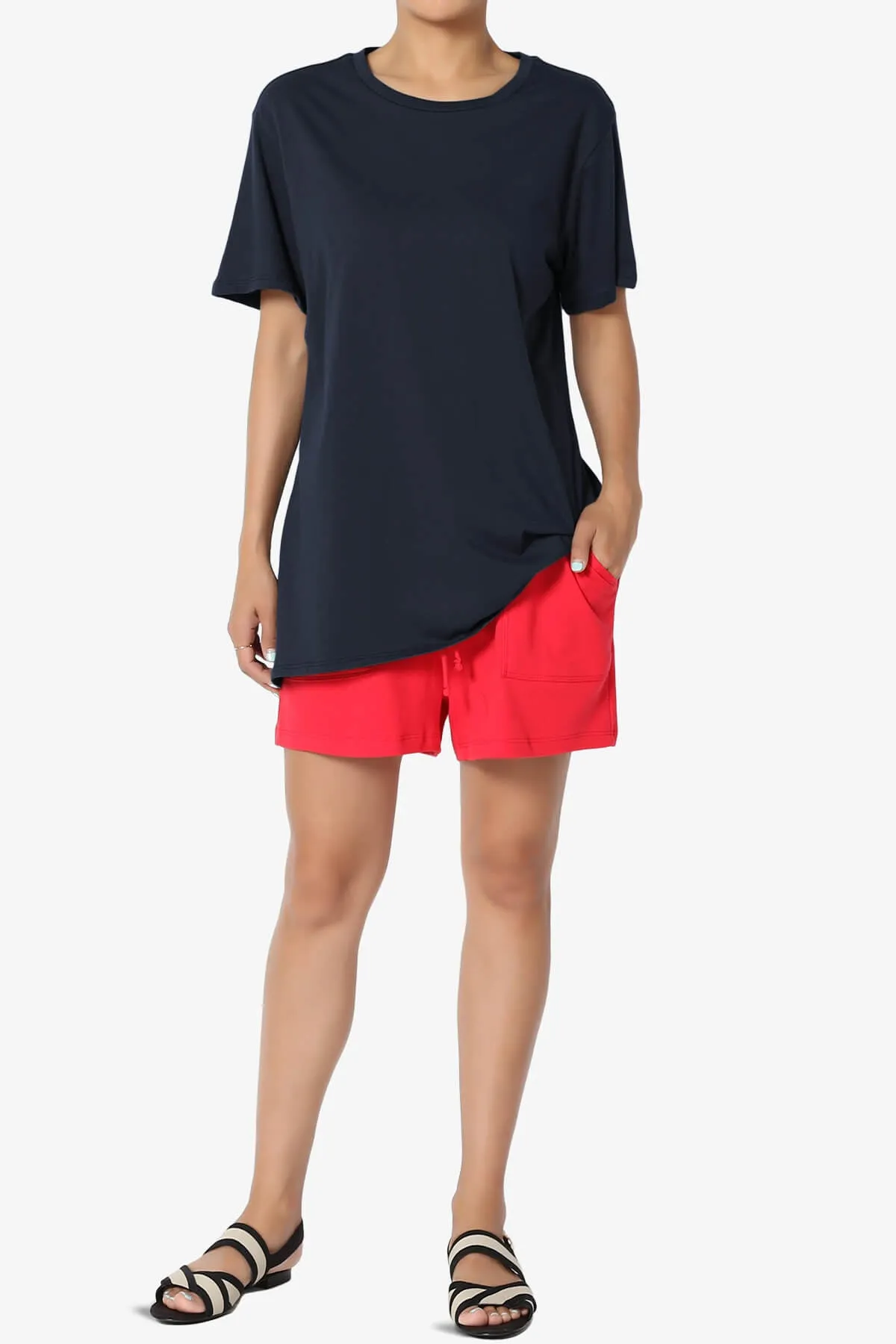 Mayra O Neck Cotton Boyfriend Tee PLUS