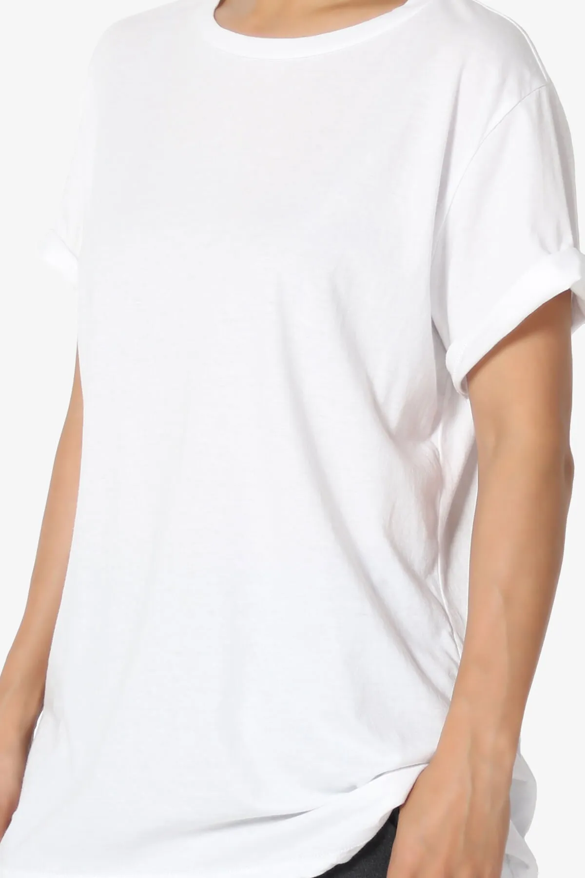 Mayra O Neck Cotton Boyfriend Tee PLUS