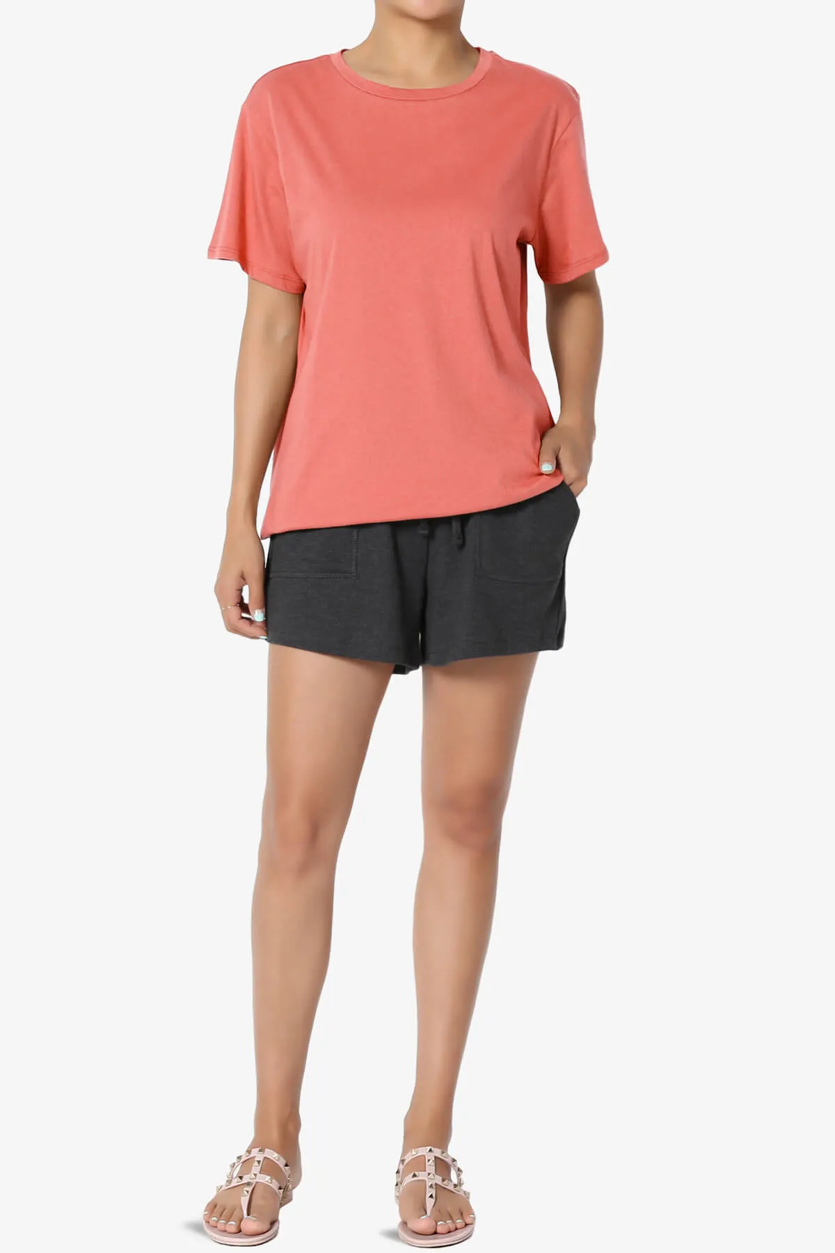 Mayra O Neck Cotton Boyfriend Tee PLUS