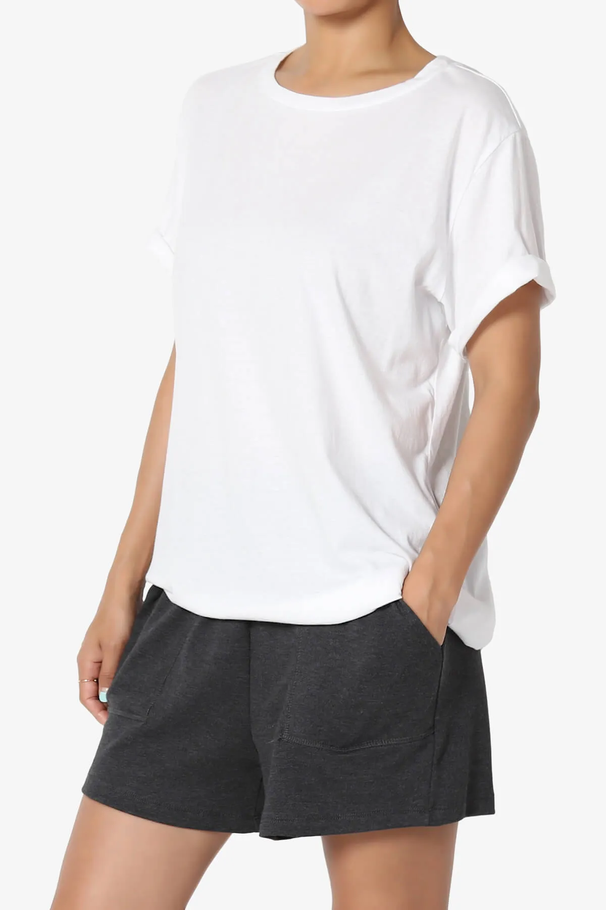 Mayra O Neck Cotton Boyfriend Tee PLUS