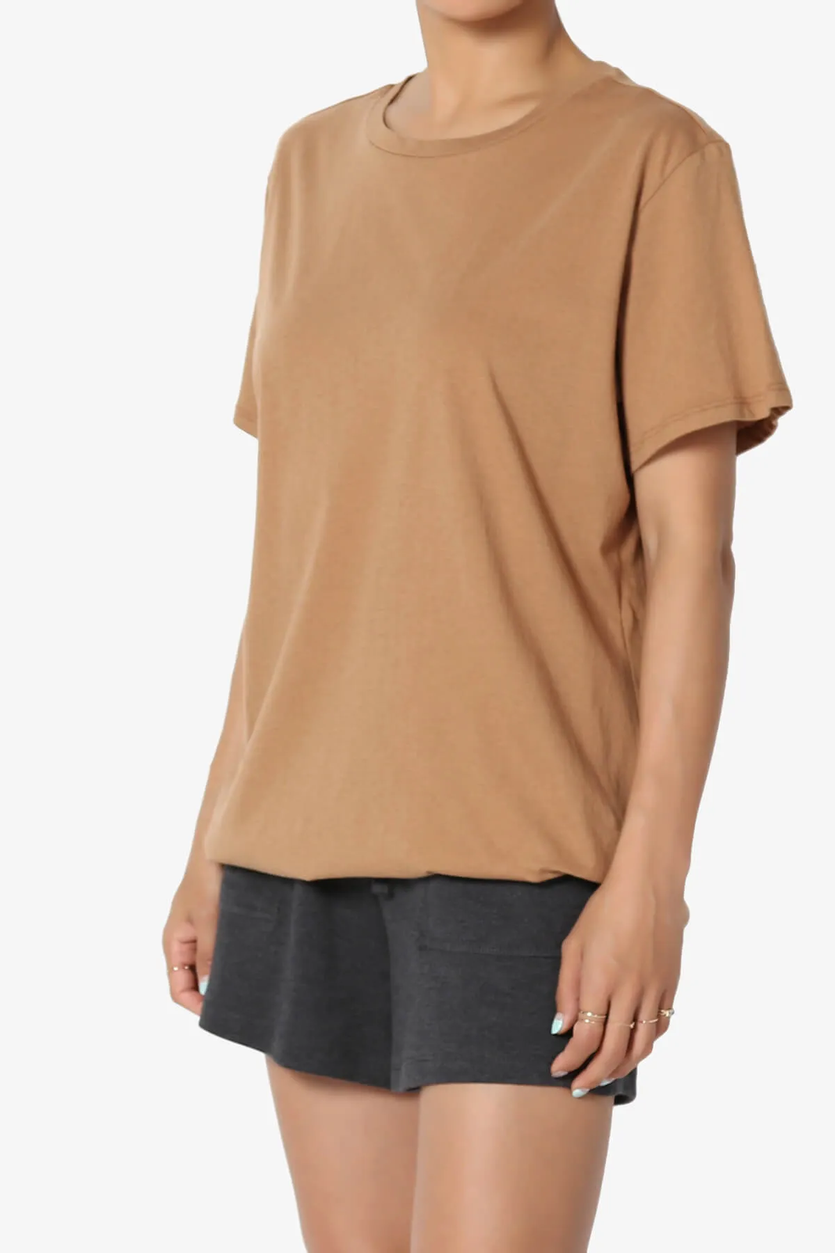 Mayra O Neck Cotton Boyfriend Tee PLUS