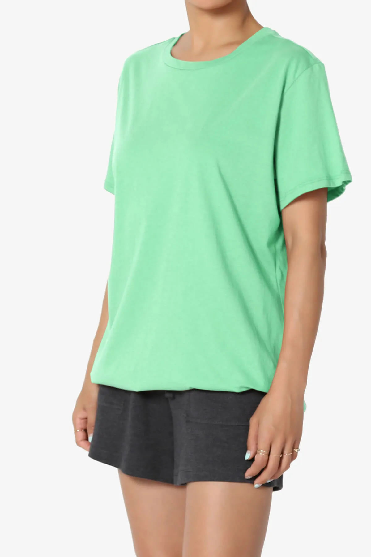 Mayra O Neck Cotton Boyfriend Tee PLUS
