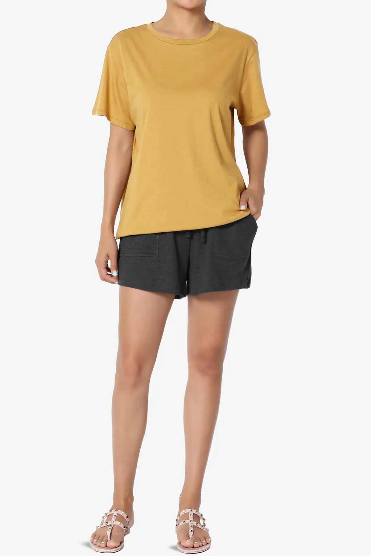 Mayra O Neck Cotton Boyfriend Tee PLUS
