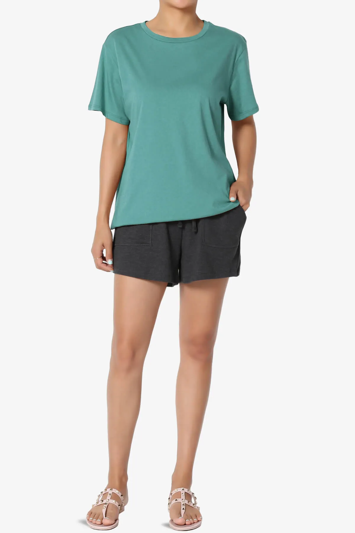 Mayra O Neck Cotton Boyfriend Tee PLUS