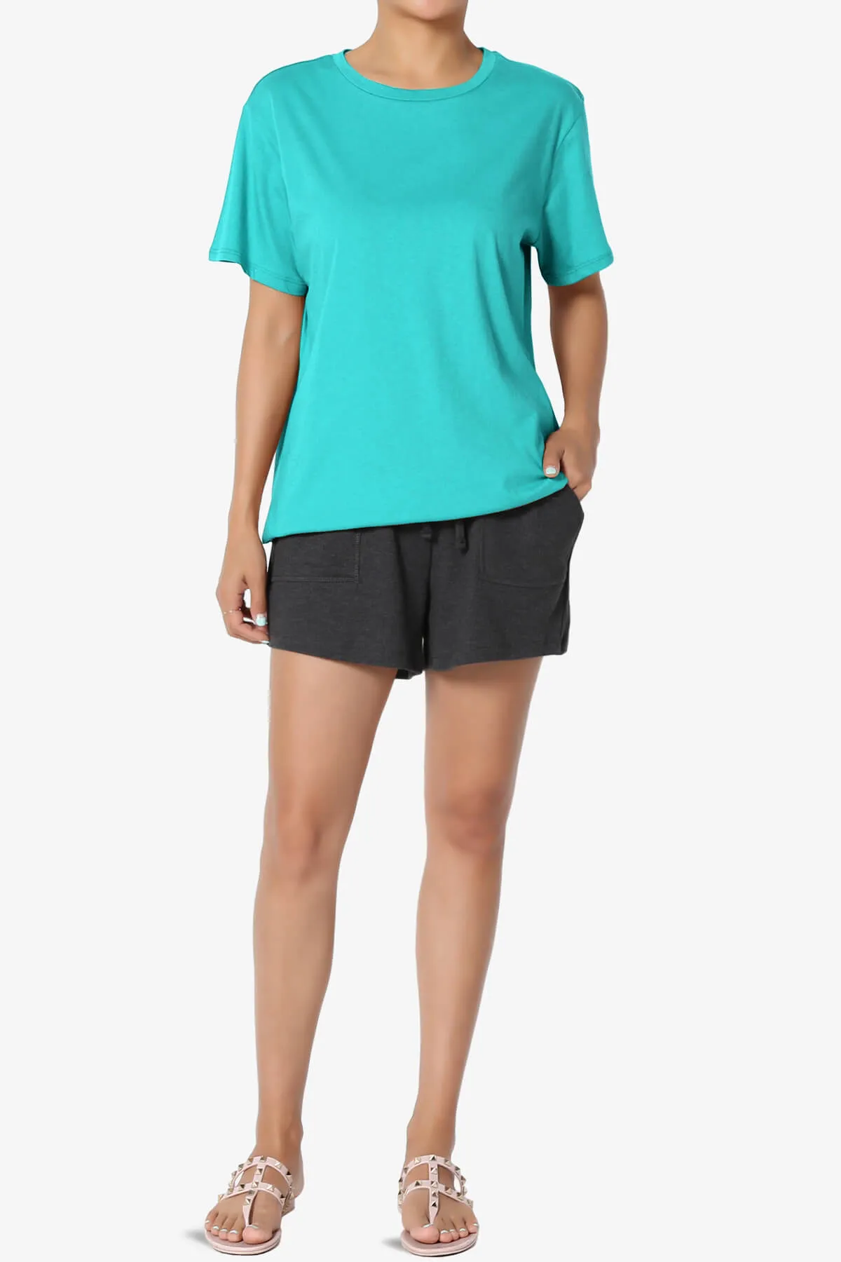 Mayra O Neck Cotton Boyfriend Tee PLUS