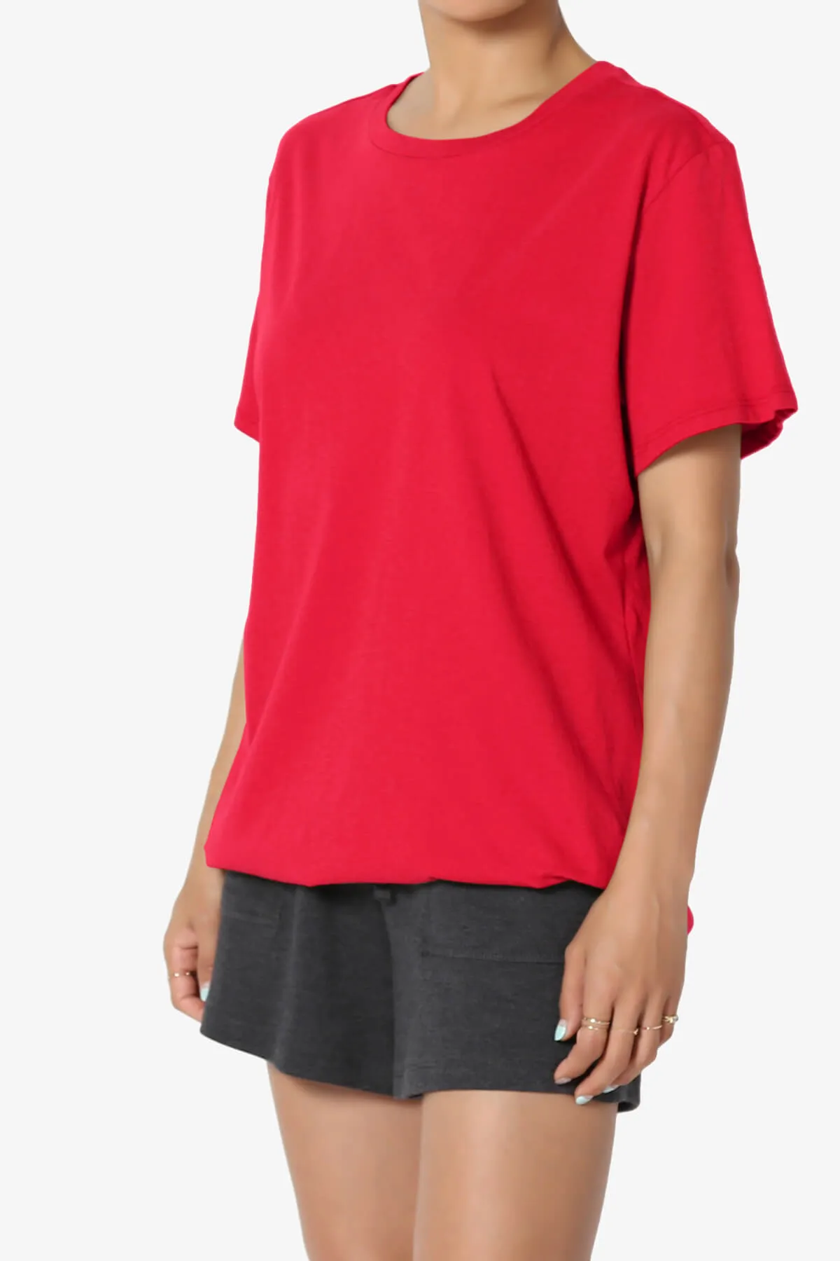 Mayra O Neck Cotton Boyfriend Tee PLUS