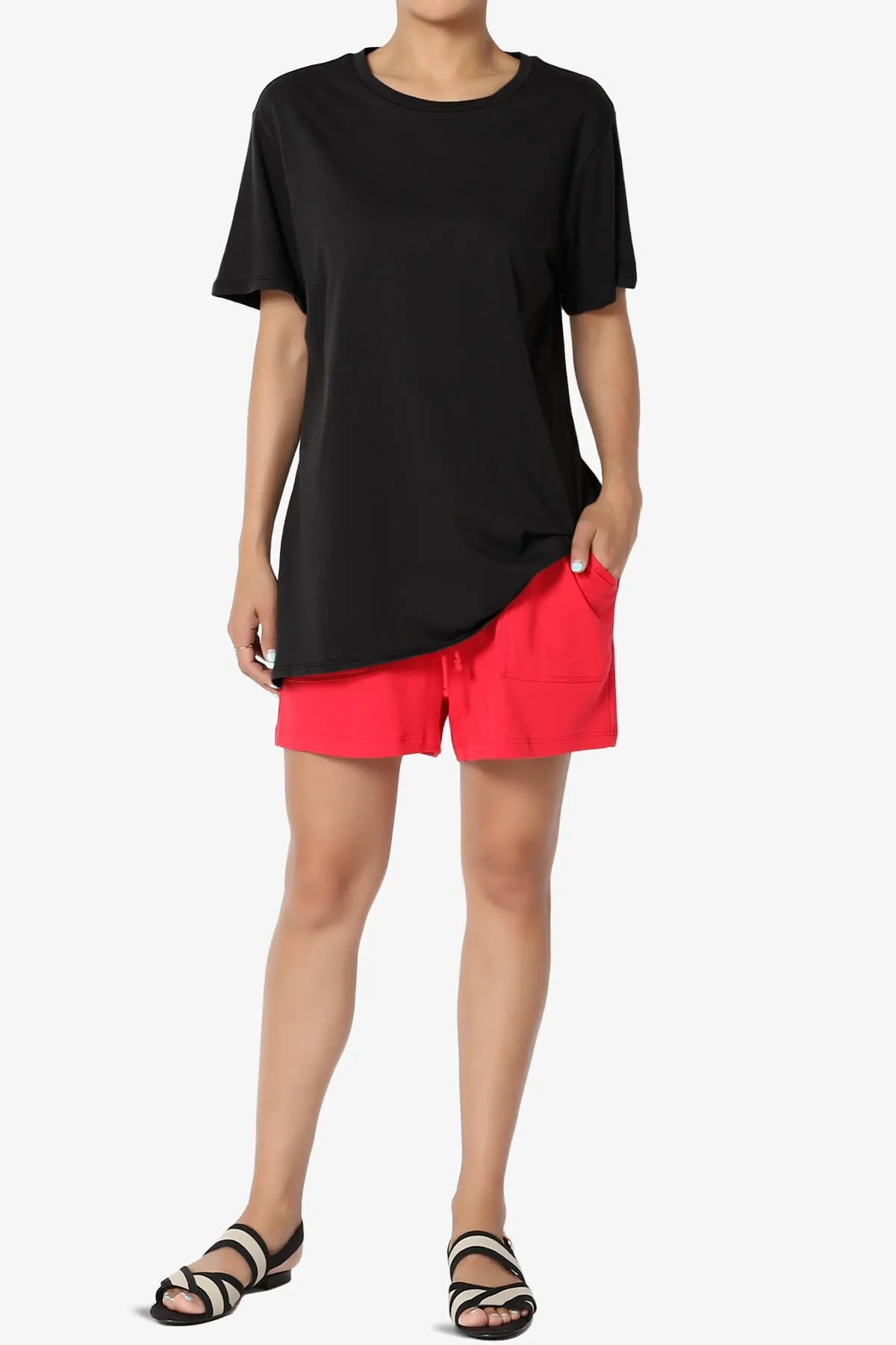 Mayra O Neck Cotton Boyfriend Tee PLUS