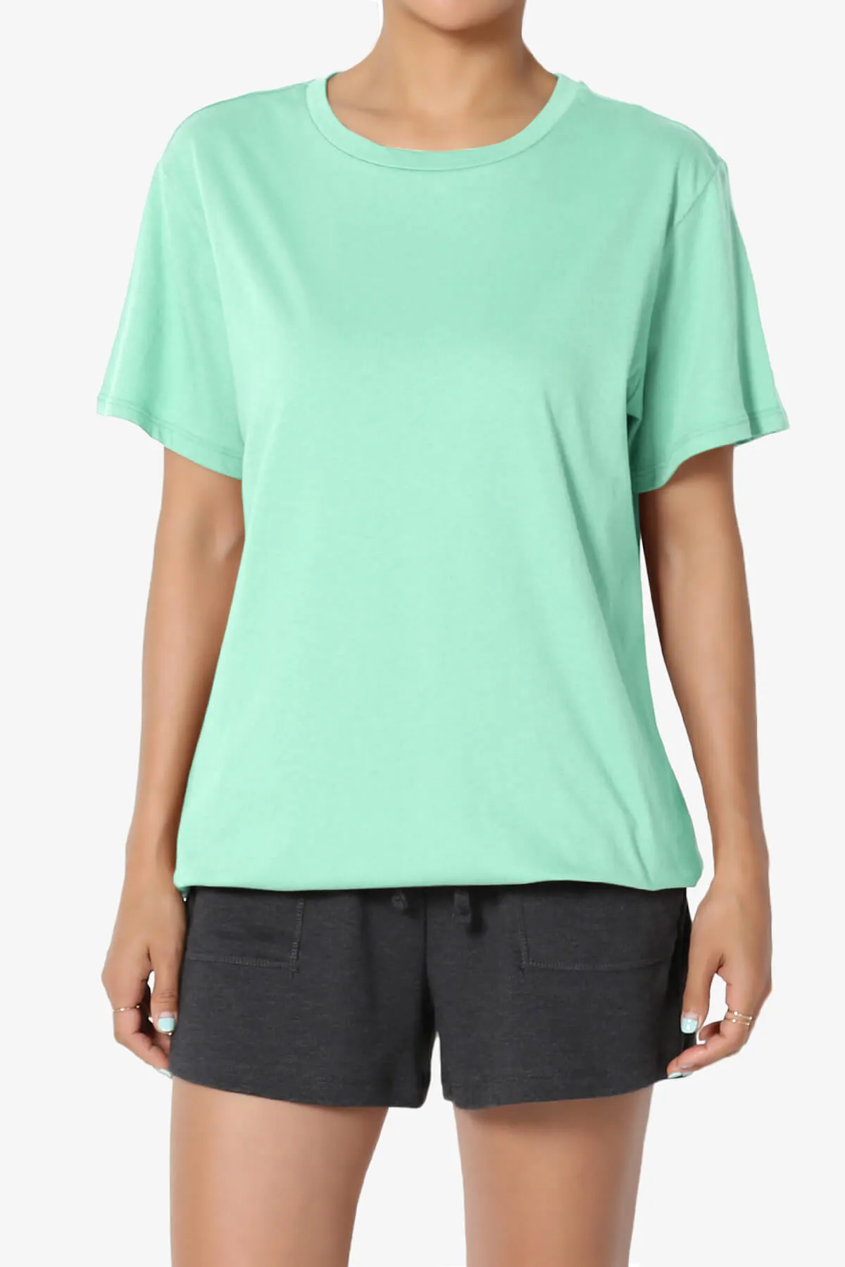 Mayra O Neck Cotton Boyfriend Tee PLUS