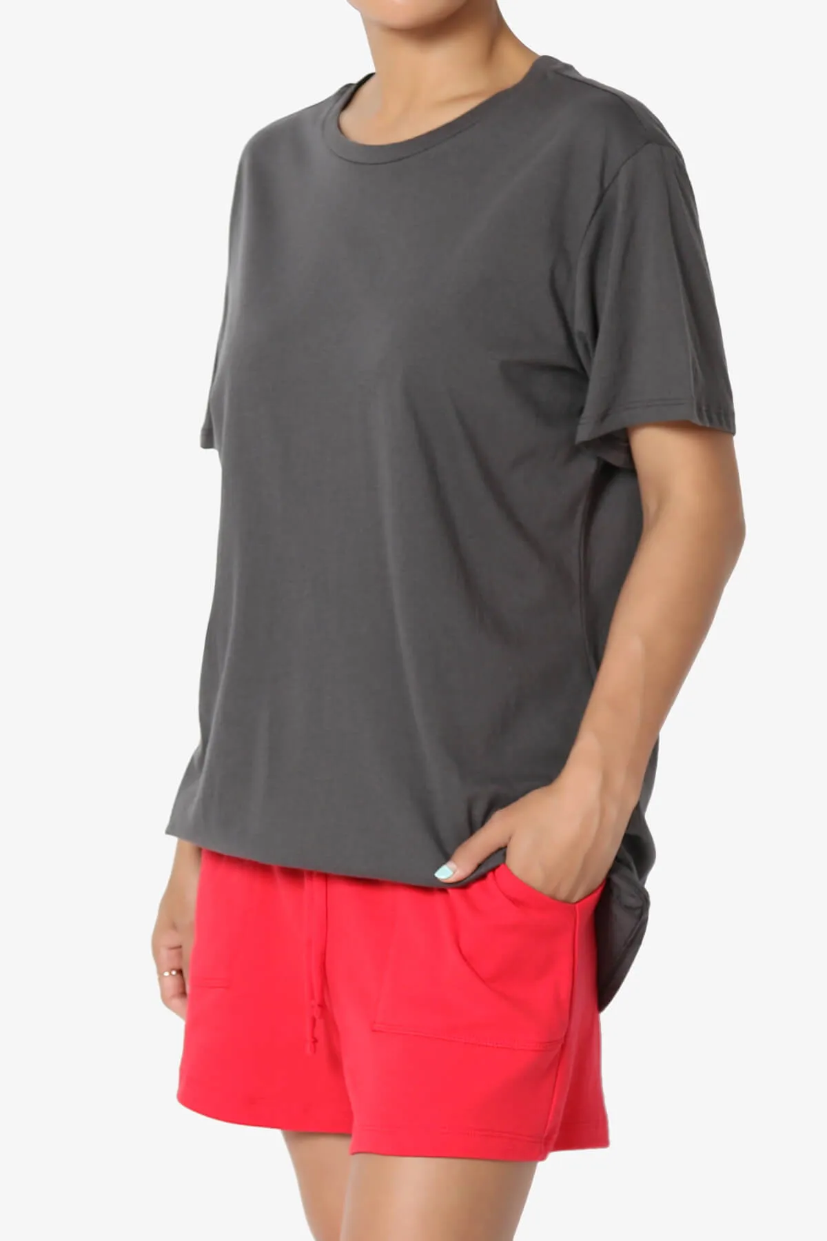 Mayra O Neck Cotton Boyfriend Tee PLUS